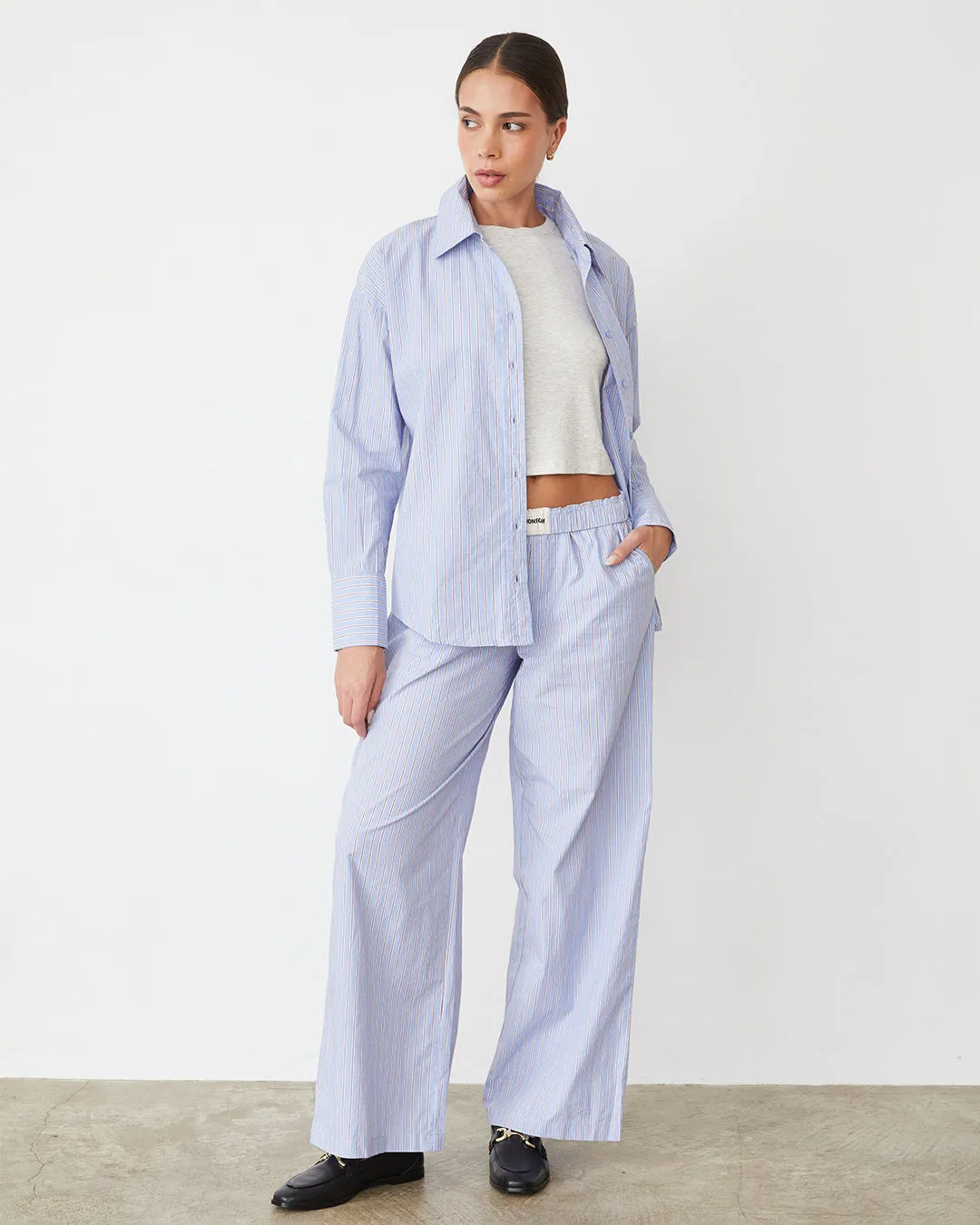 Stripe Poplin Oversized Shirt sold by Monrow product image thumbnail 4