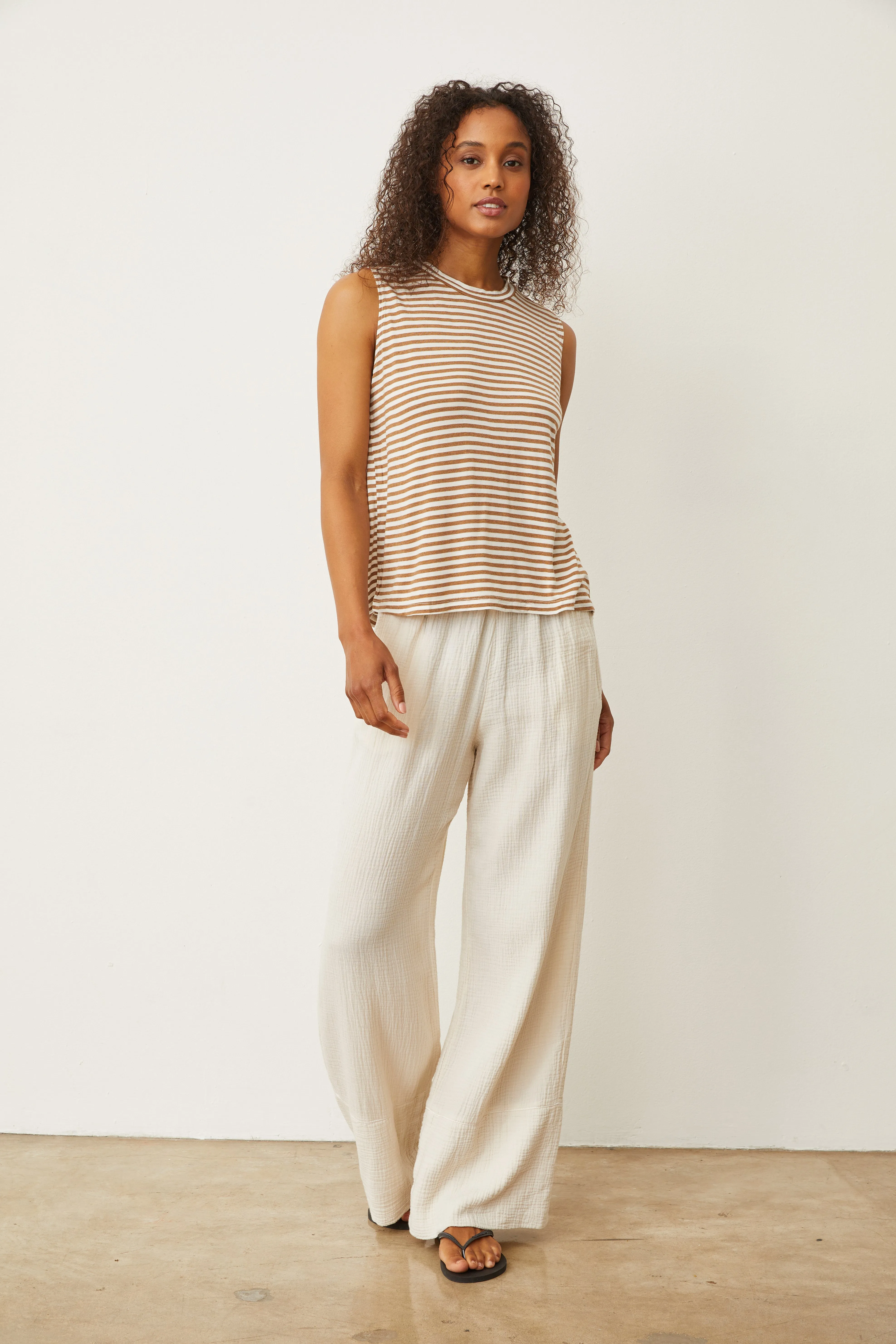 Stripe Muscle Tank sold by Monrow product image thumbnail 2