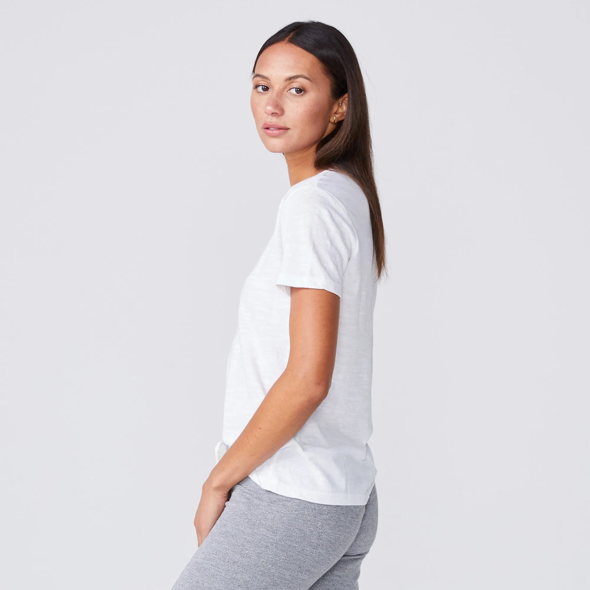 Textured Tri-Blend Relaxed V Neck Tee sold by Monrow product image thumbnail 3