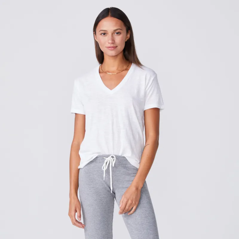 Textured Tri-Blend Relaxed V Neck Tee sold by Monrow