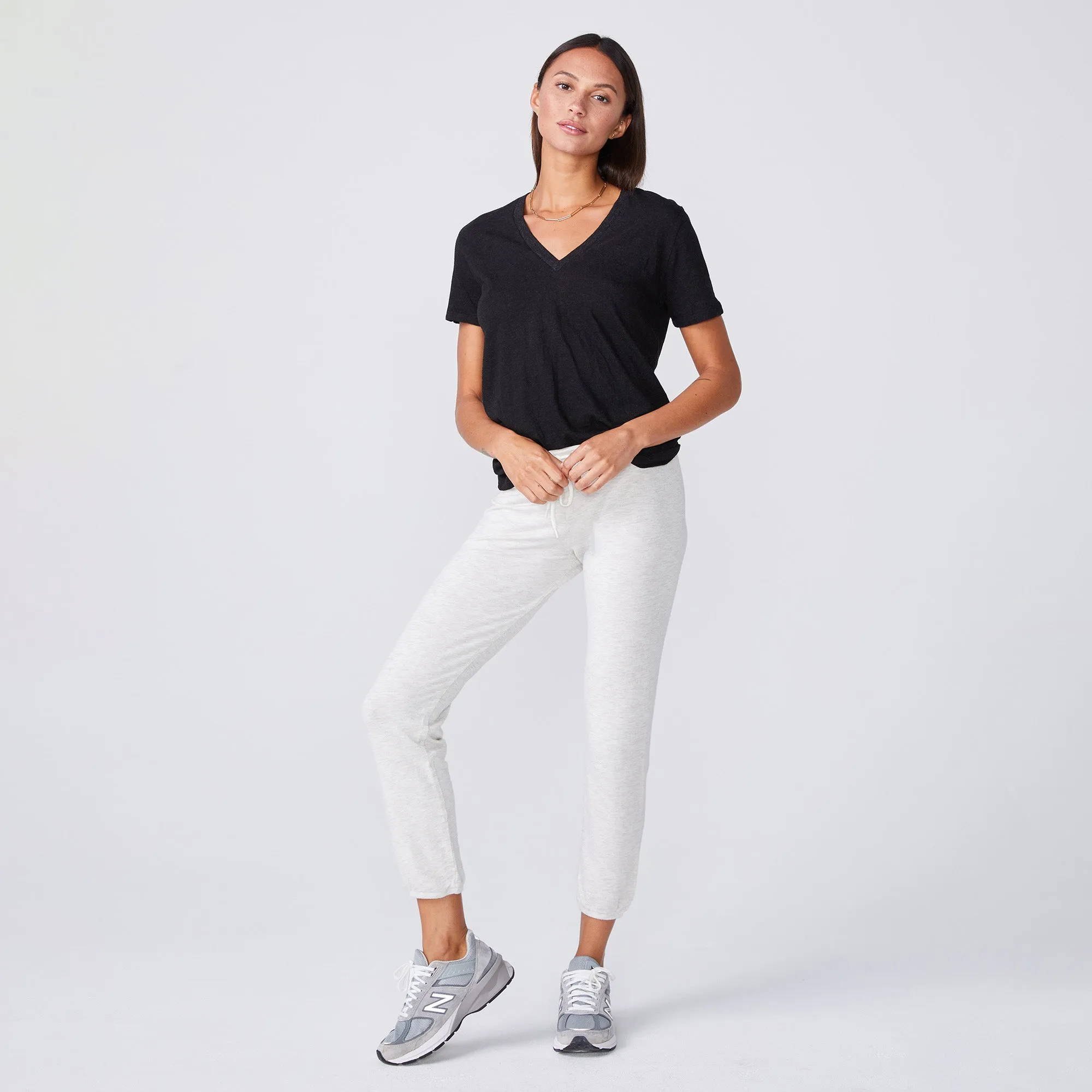 Textured Tri-Blend Relaxed V Neck Tee sold by Monrow product image thumbnail 2