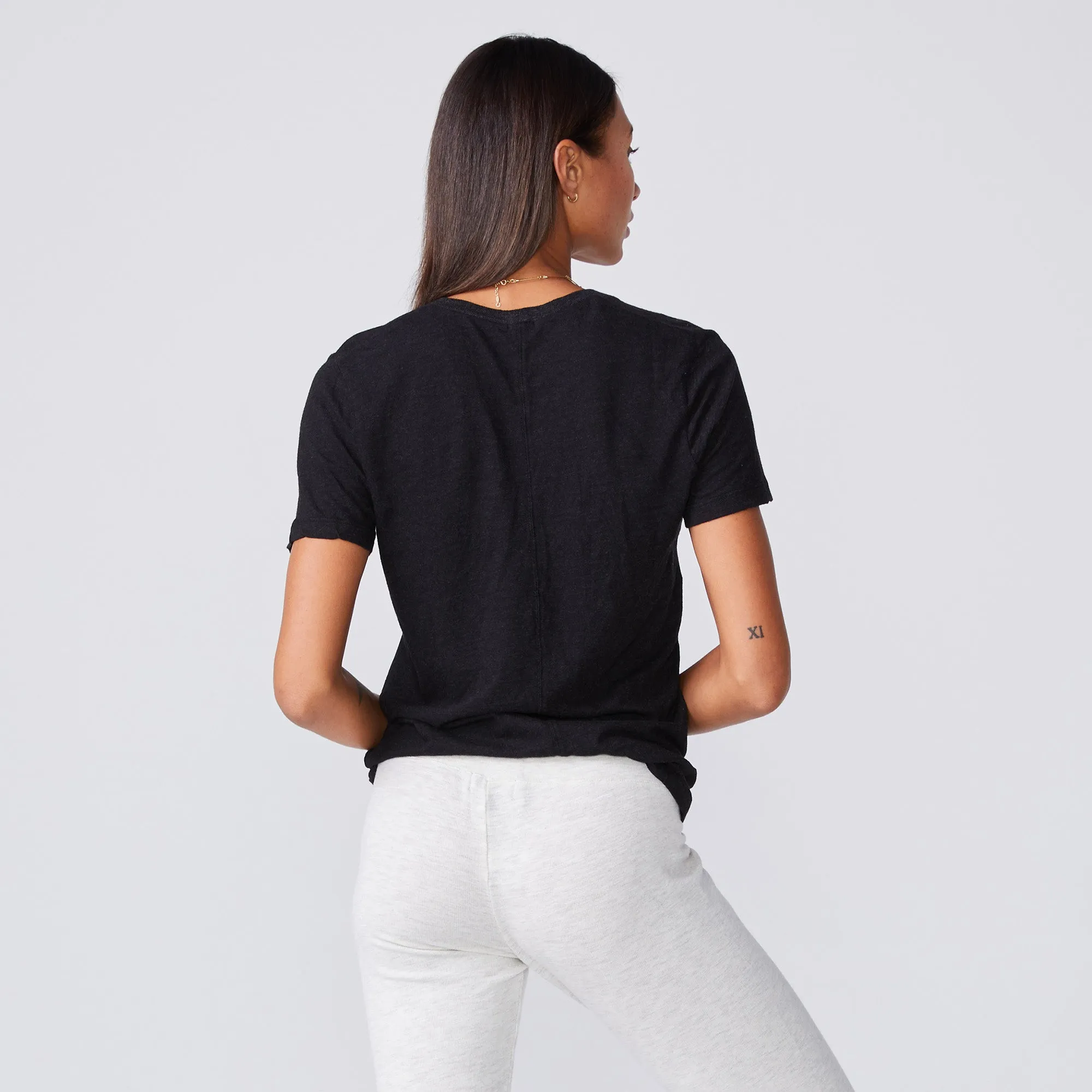 Textured Tri-Blend Relaxed V Neck Tee sold by Monrow product image thumbnail 4