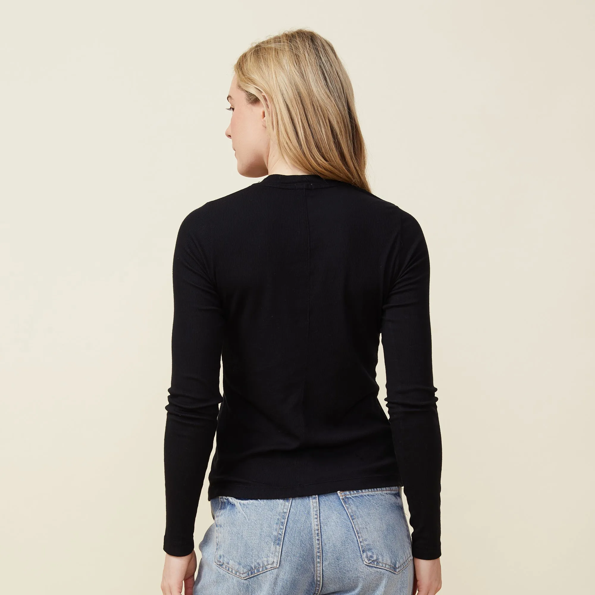 Supimafine Rib Long Sleeve Crew sold by Monrow product image thumbnail 4