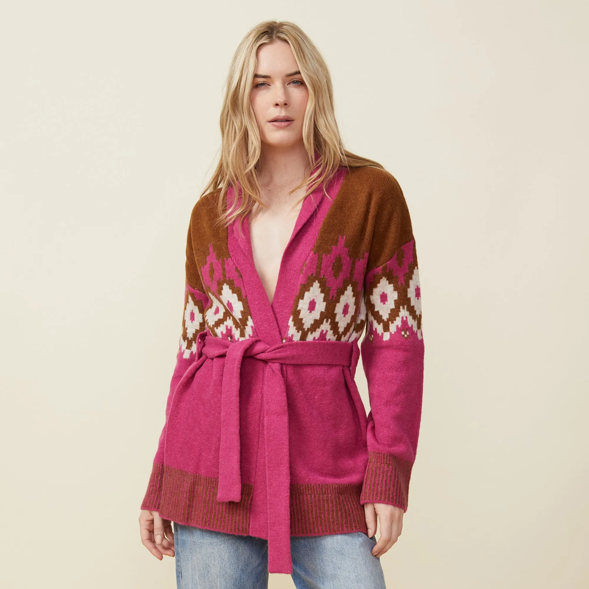 Fair Isle Shawl Cardigan sold by Monrow product image thumbnail 2