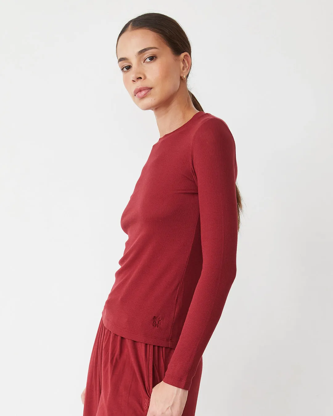 Supimafine Rib Long Sleeve Crew sold by Monrow product image thumbnail 3