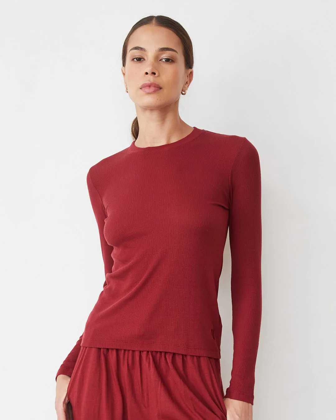 Supimafine Rib Long Sleeve Crew sold by Monrow product image thumbnail 2