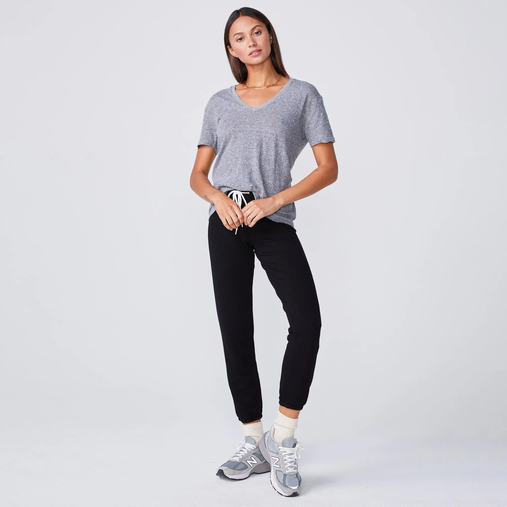 Textured Tri-Blend Relaxed V Neck Tee sold by Monrow product image thumbnail 2