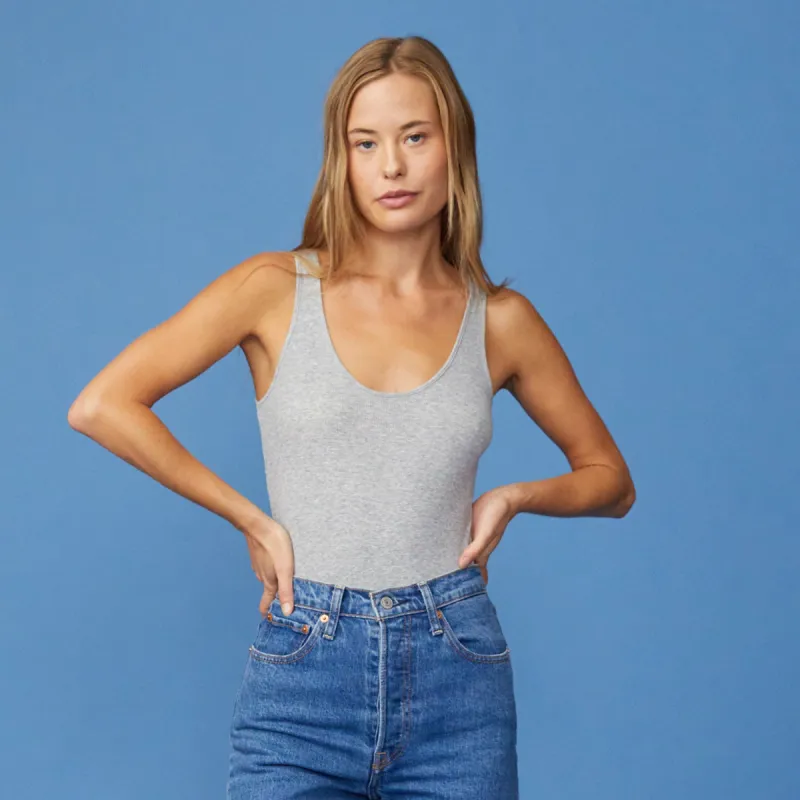 Narrow Rib Tank Bodysuit sold by Monrow