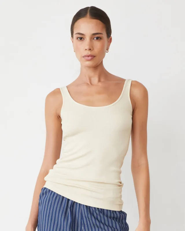 Supimaluxe Rib Scoop Neck Tank sold by Monrow