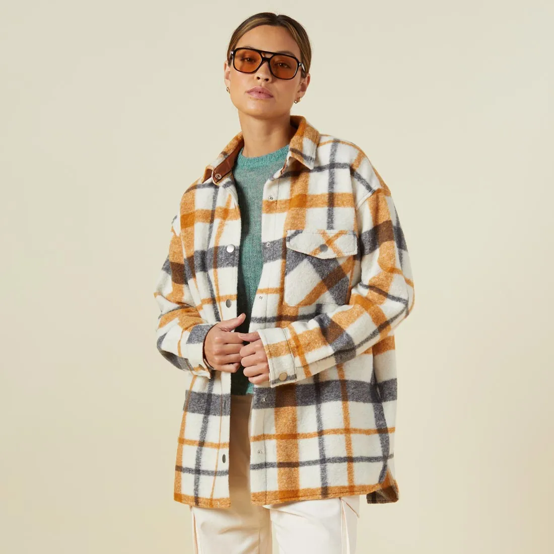 Plaid Shacket sold by Monrow