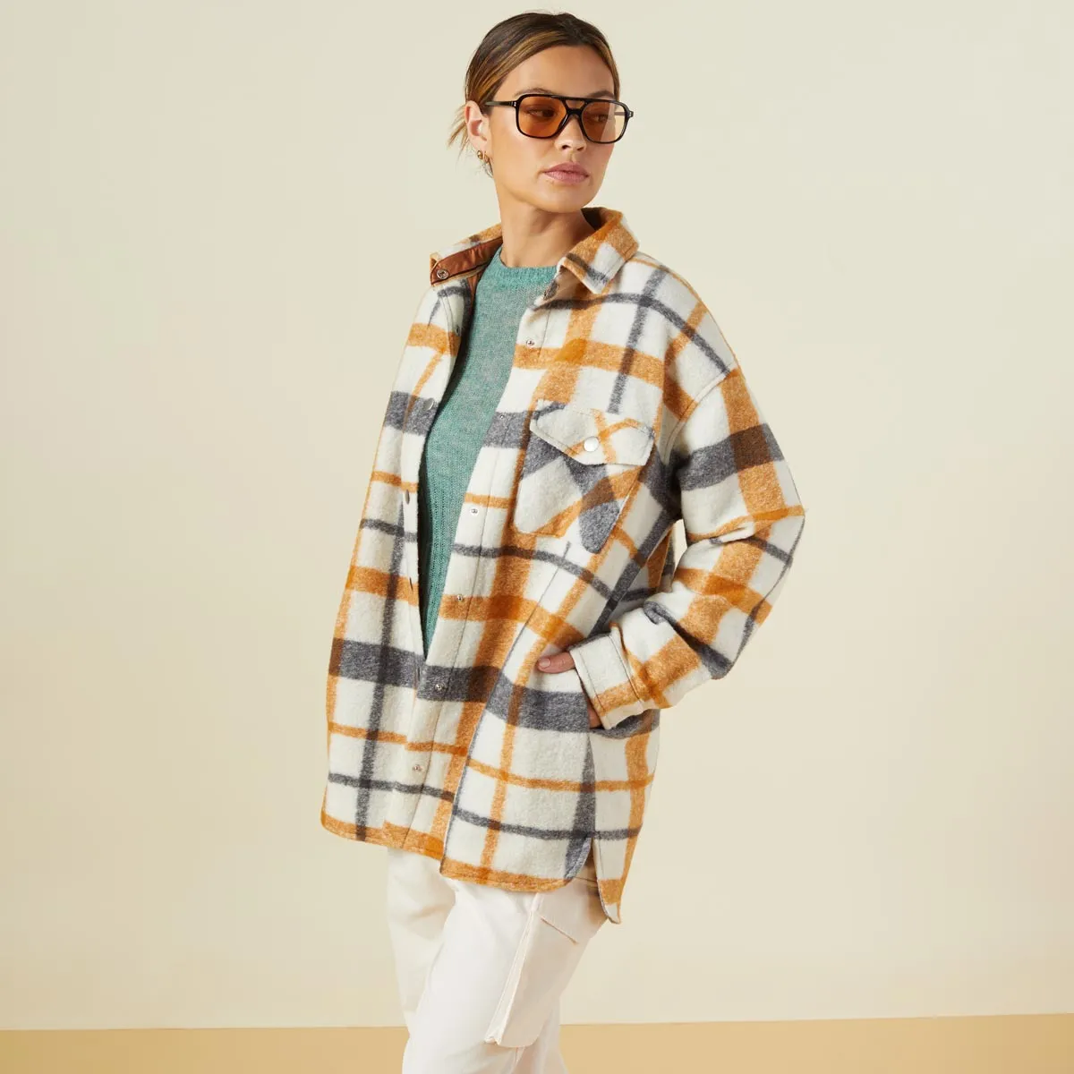 Plaid Shacket sold by Monrow product image thumbnail 4
