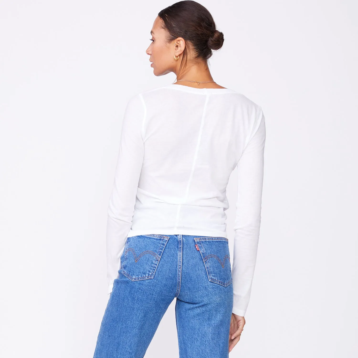 Super Fine Jersey Fitted Long Sleeve Crew sold by Monrow product image thumbnail 4