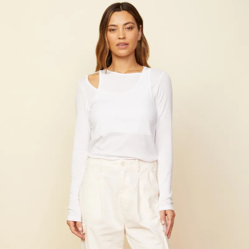 Asymmetric Long Sleeve Top sold by Monrow