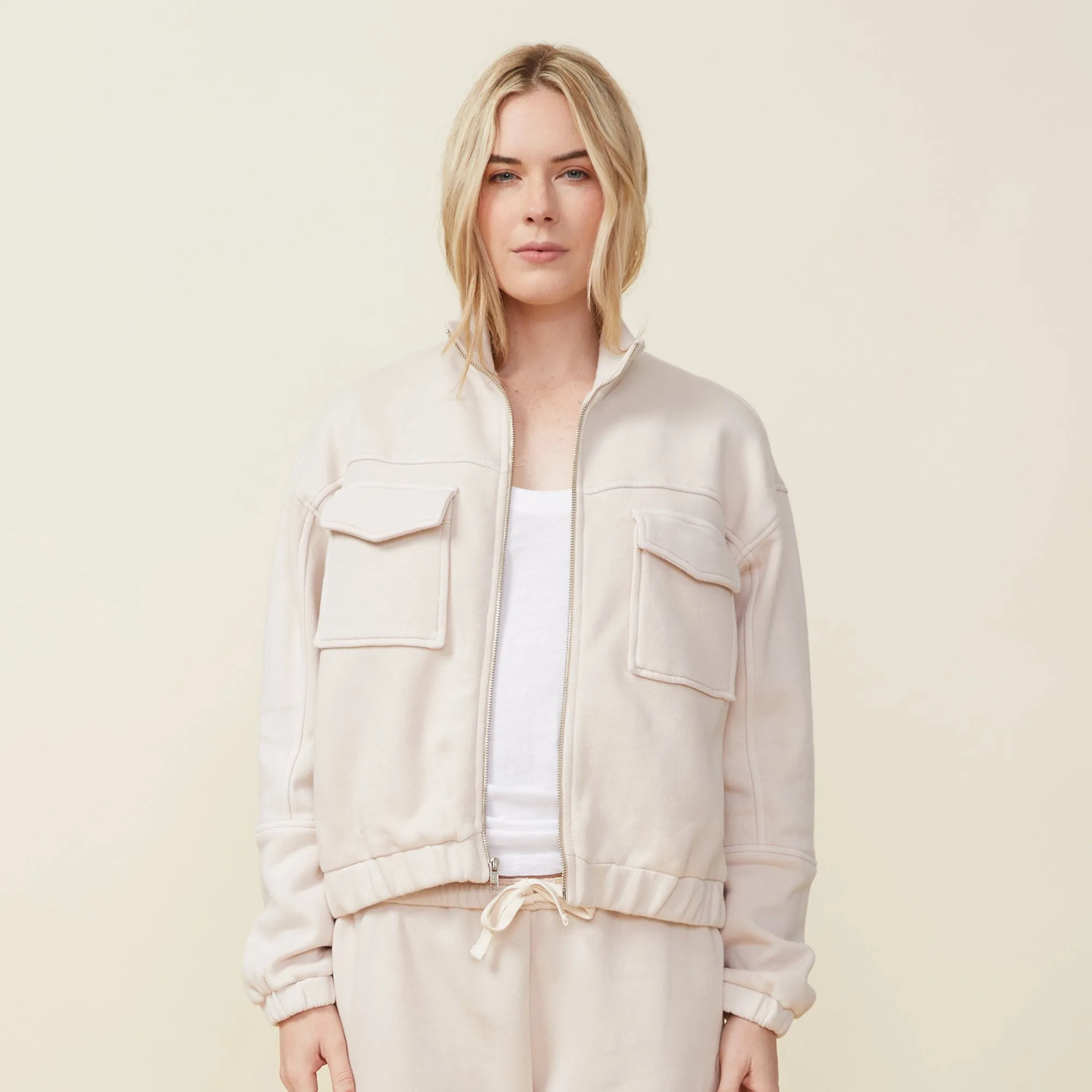 Seamed Bomber Jacket sold by Monrow product image thumbnail 3