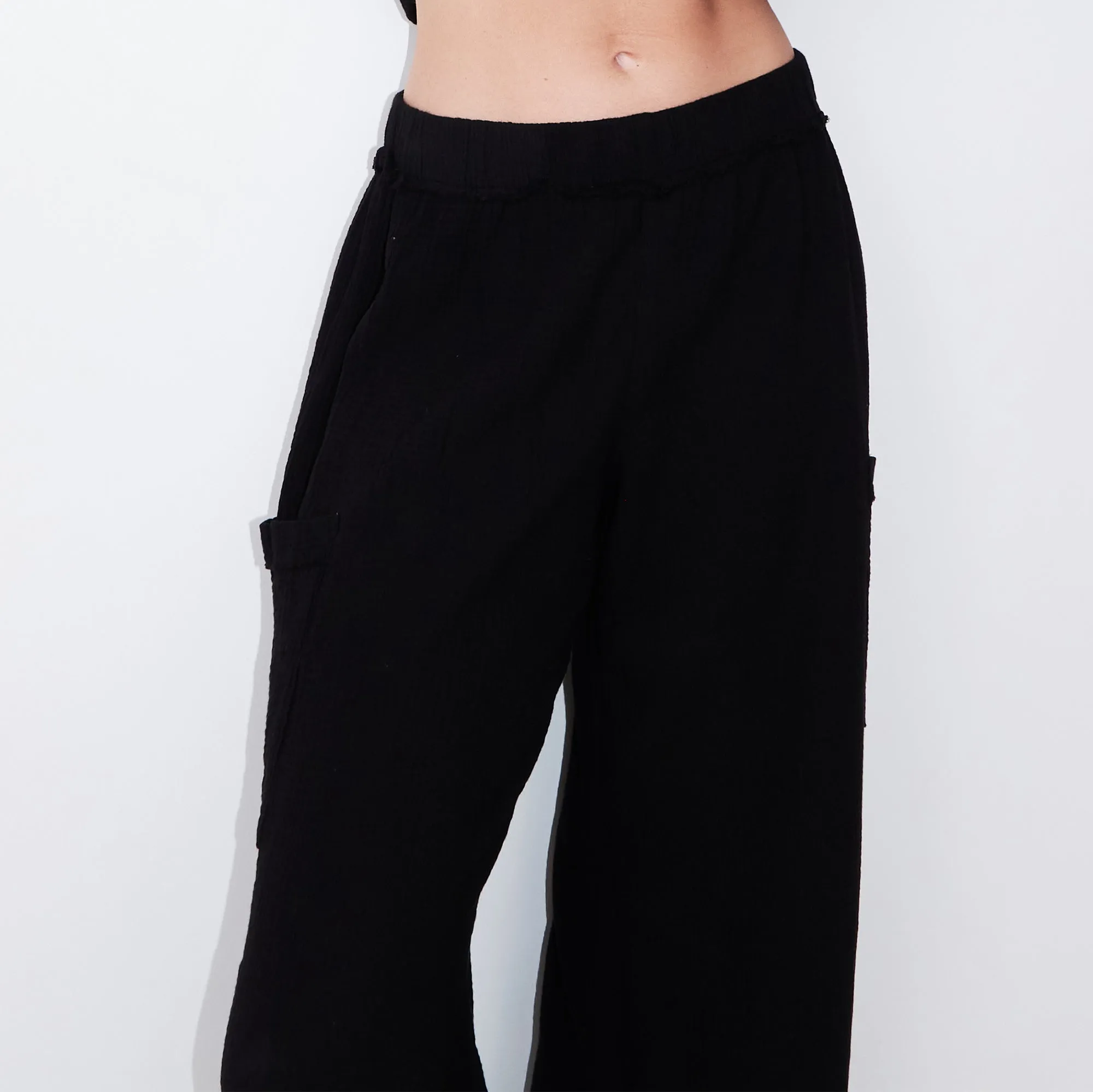 Gauze Wide Leg Cargo sold by Monrow product image thumbnail 5