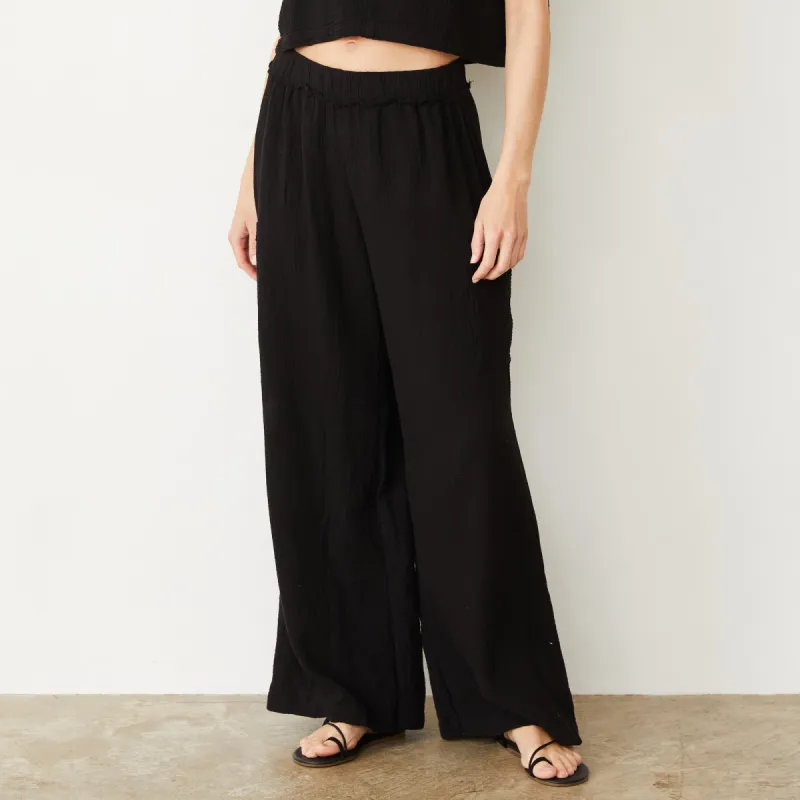 Gauze Wide Leg Cargo sold by Monrow