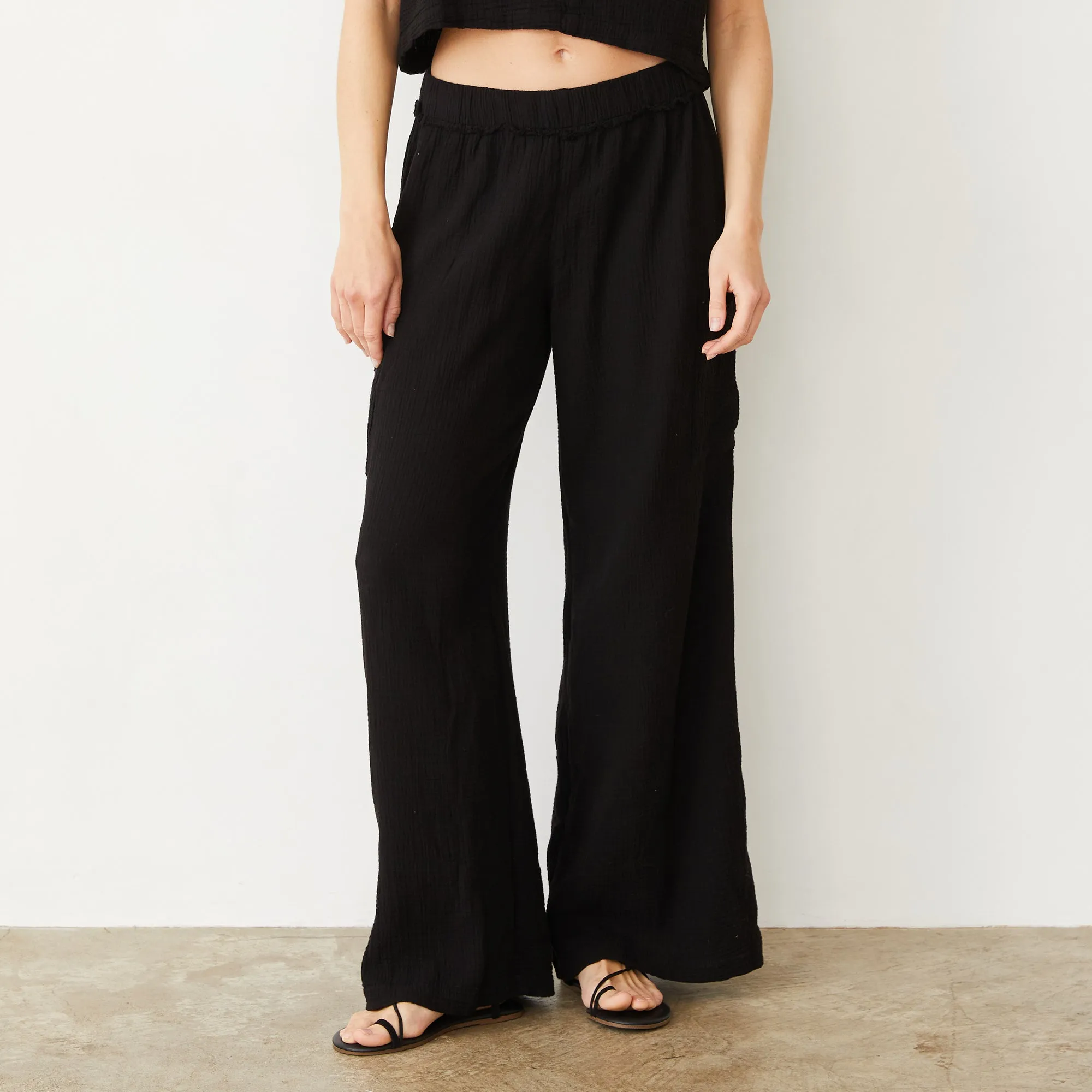 Gauze Wide Leg Cargo sold by Monrow product image thumbnail 2