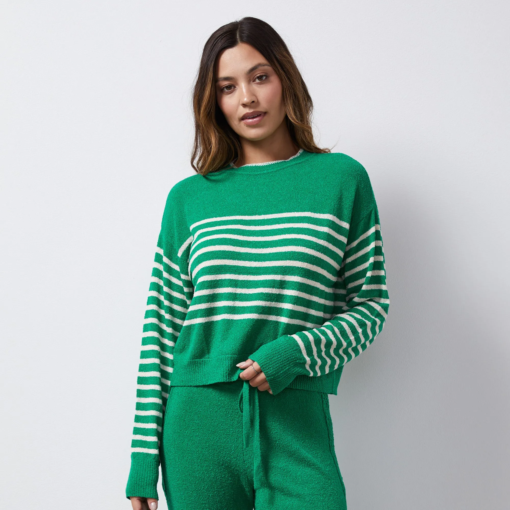 Boucle Knit Stripe Sweater sold by Monrow product image thumbnail 2