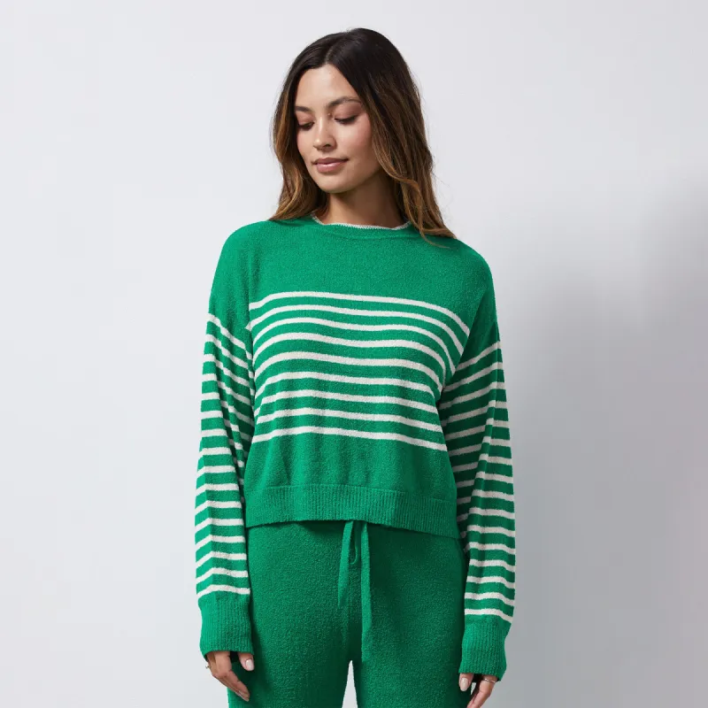 Boucle Knit Stripe Sweater sold by Monrow