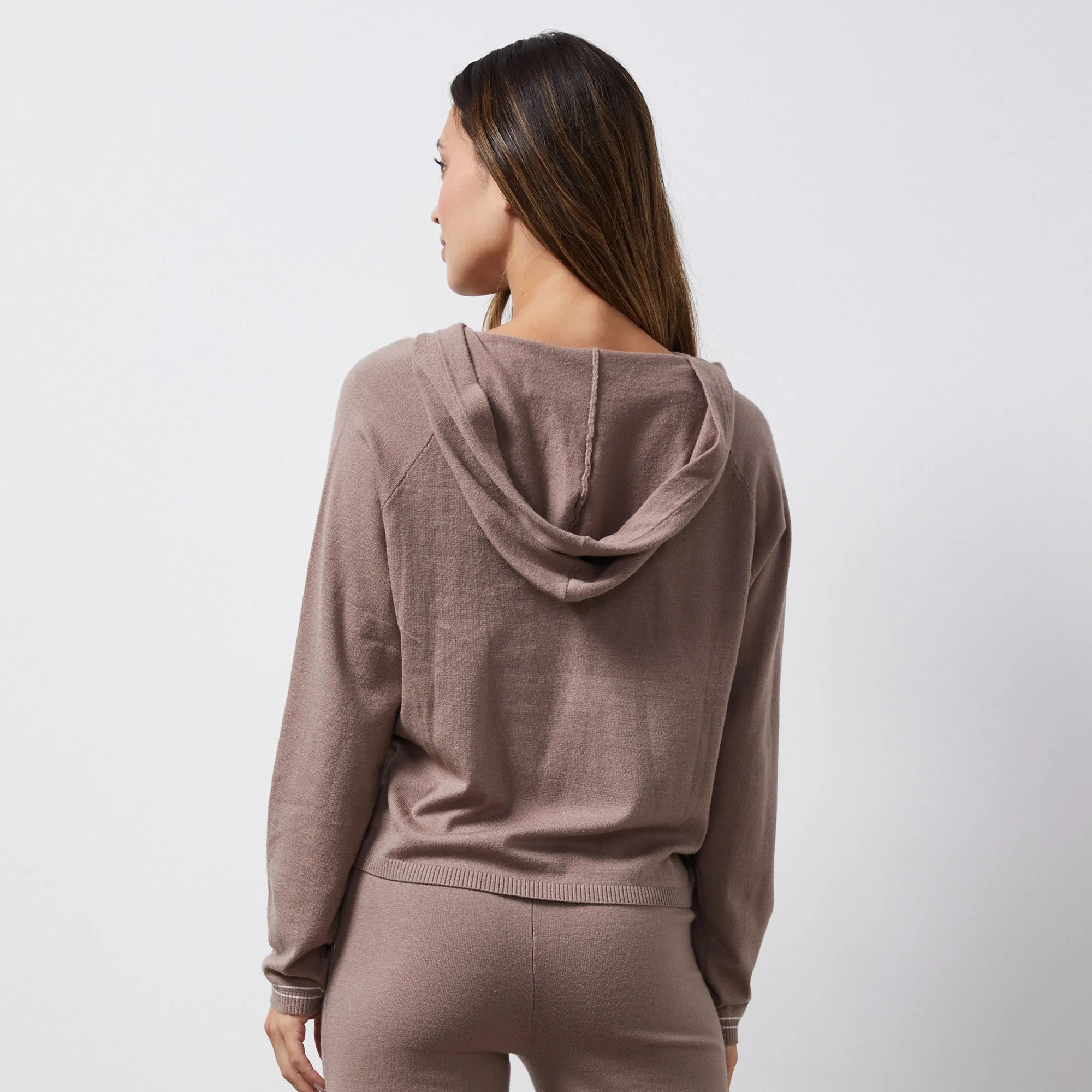 Light Soft Knit Contrast Stitch Hoody sold by Monrow product image thumbnail 4