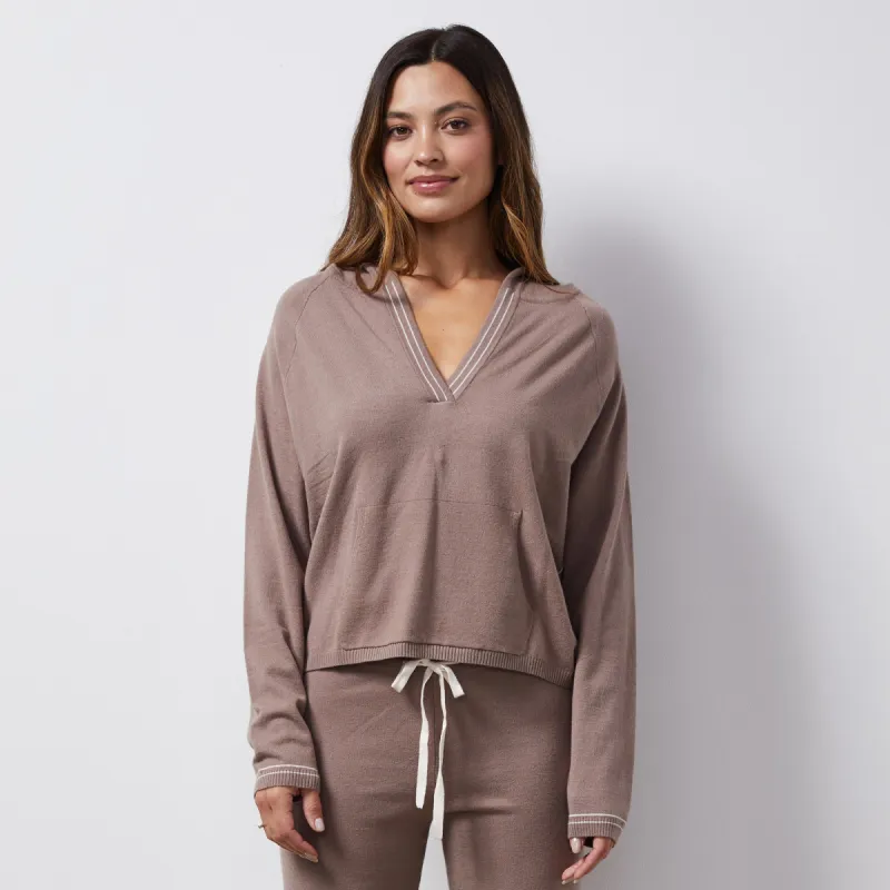 Light Soft Knit Contrast Stitch Hoody sold by Monrow