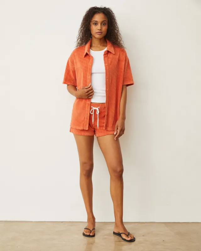 Diamond Terry Cloth Oversized Shirt sold by Monrow