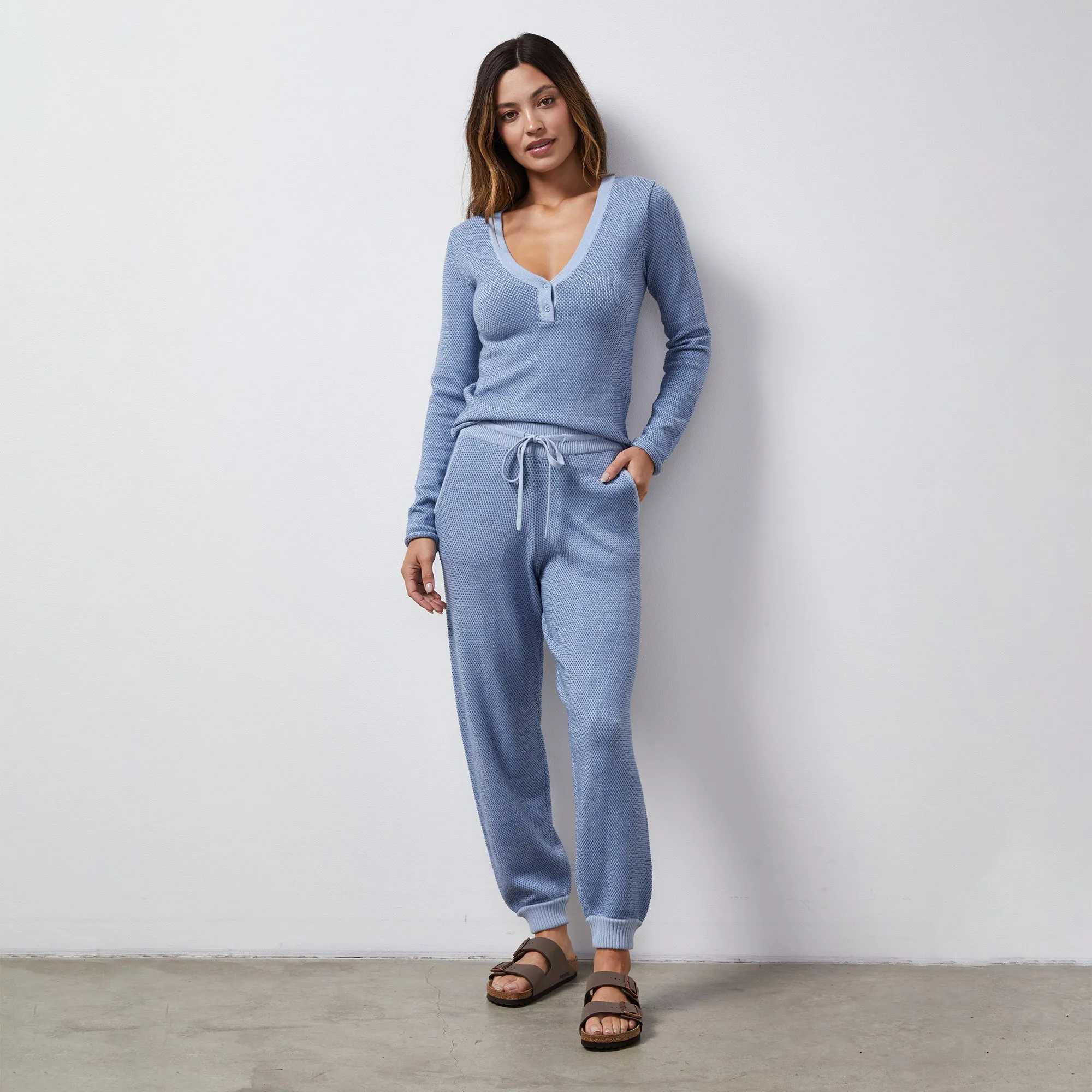 Soft Knit Textured Cuffed Jogger sold by Monrow product image thumbnail 2