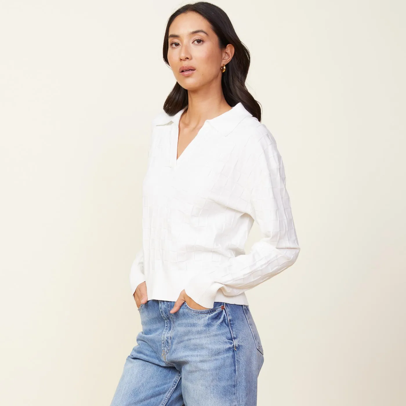 Checkered Polo Sweater sold by Monrow product image thumbnail 4