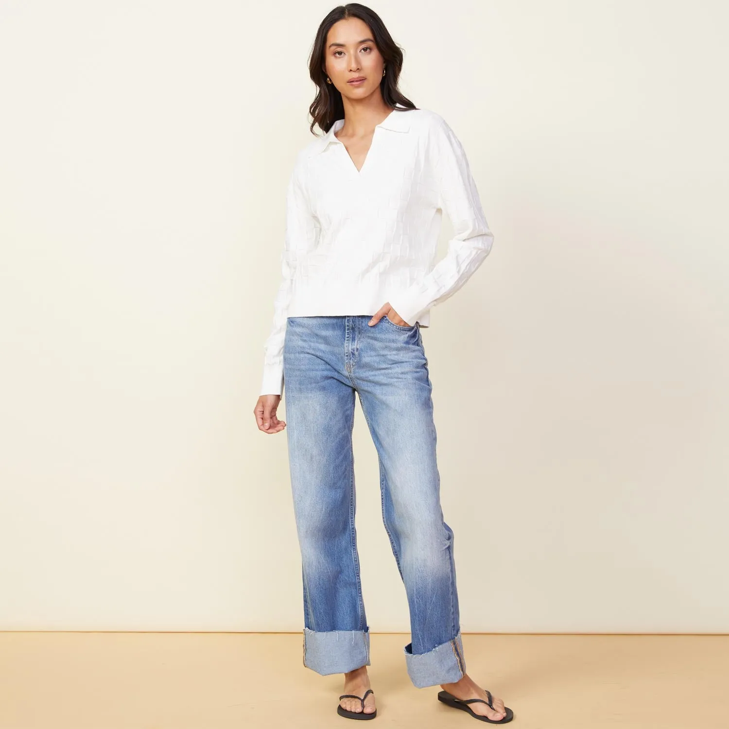 Checkered Polo Sweater sold by Monrow product image thumbnail 2