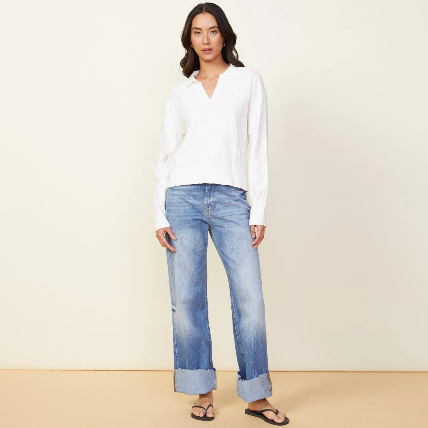 Checkered Polo Sweater sold by Monrow product image thumbnail 3