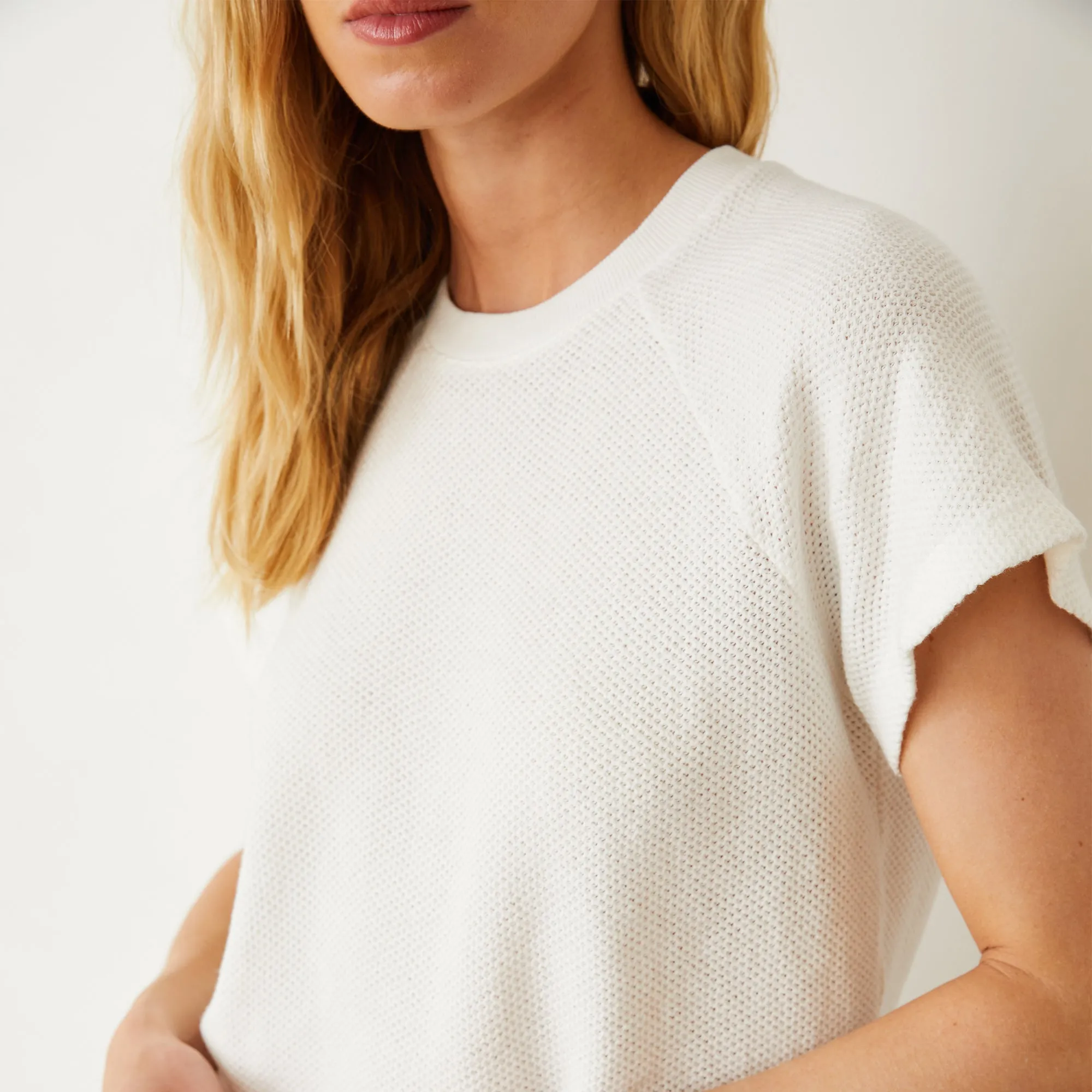 Honeycomb Knit Cut Off Raglan sold by Monrow product image thumbnail 3