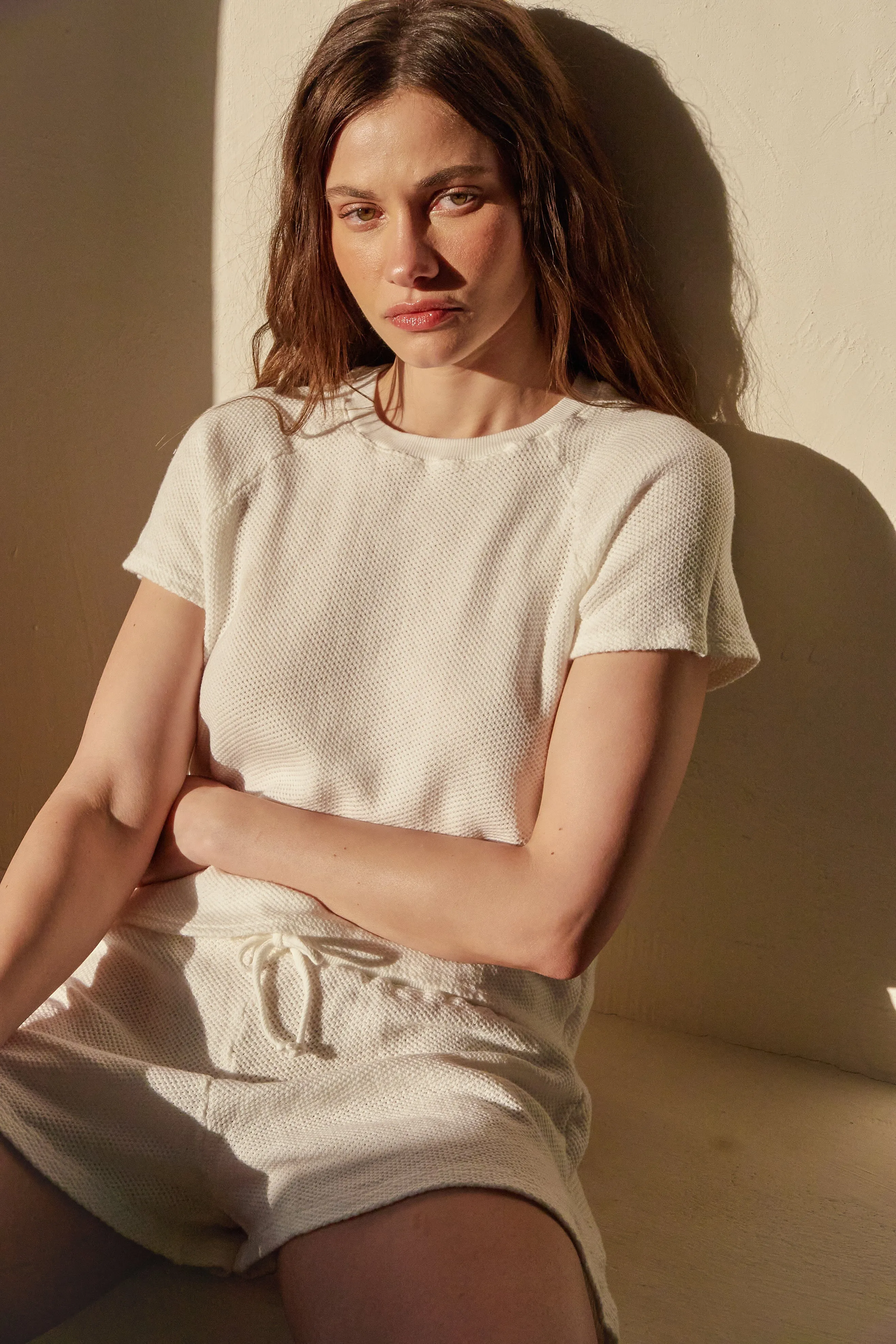 Honeycomb Knit Cut Off Raglan sold by Monrow product image thumbnail 2