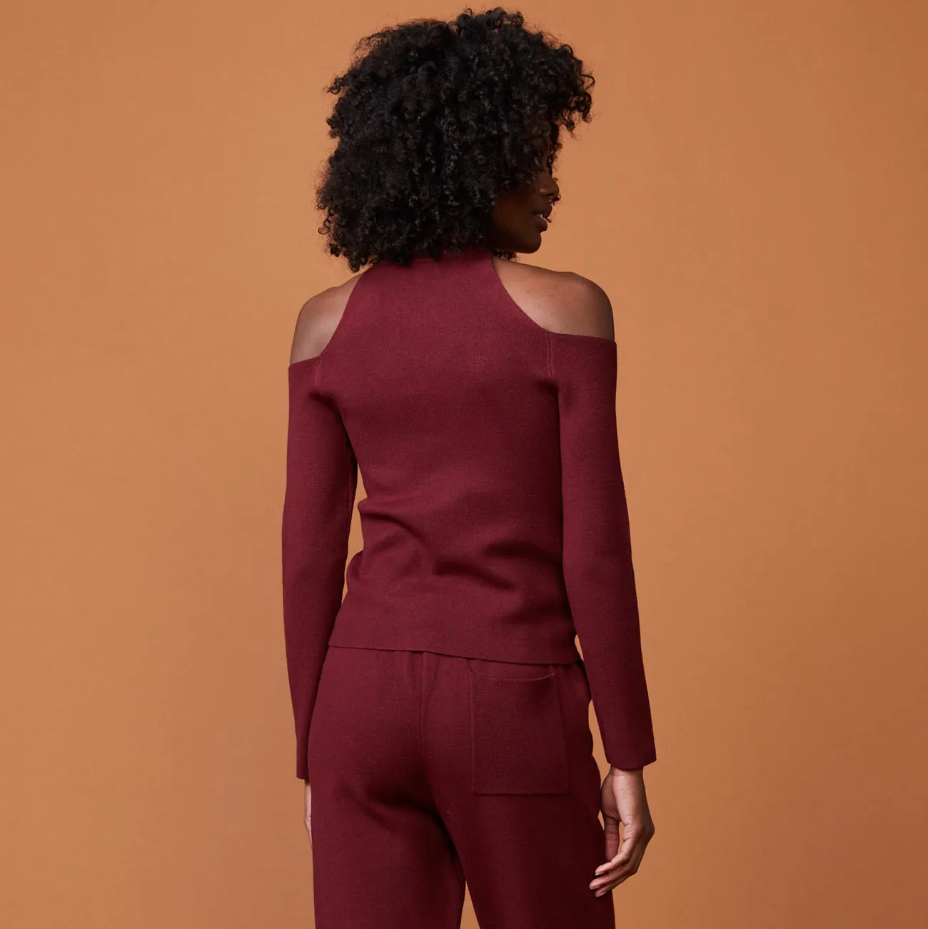 Supersoft Sweater Knit Cold Shoulder Top sold by Monrow product image thumbnail 5