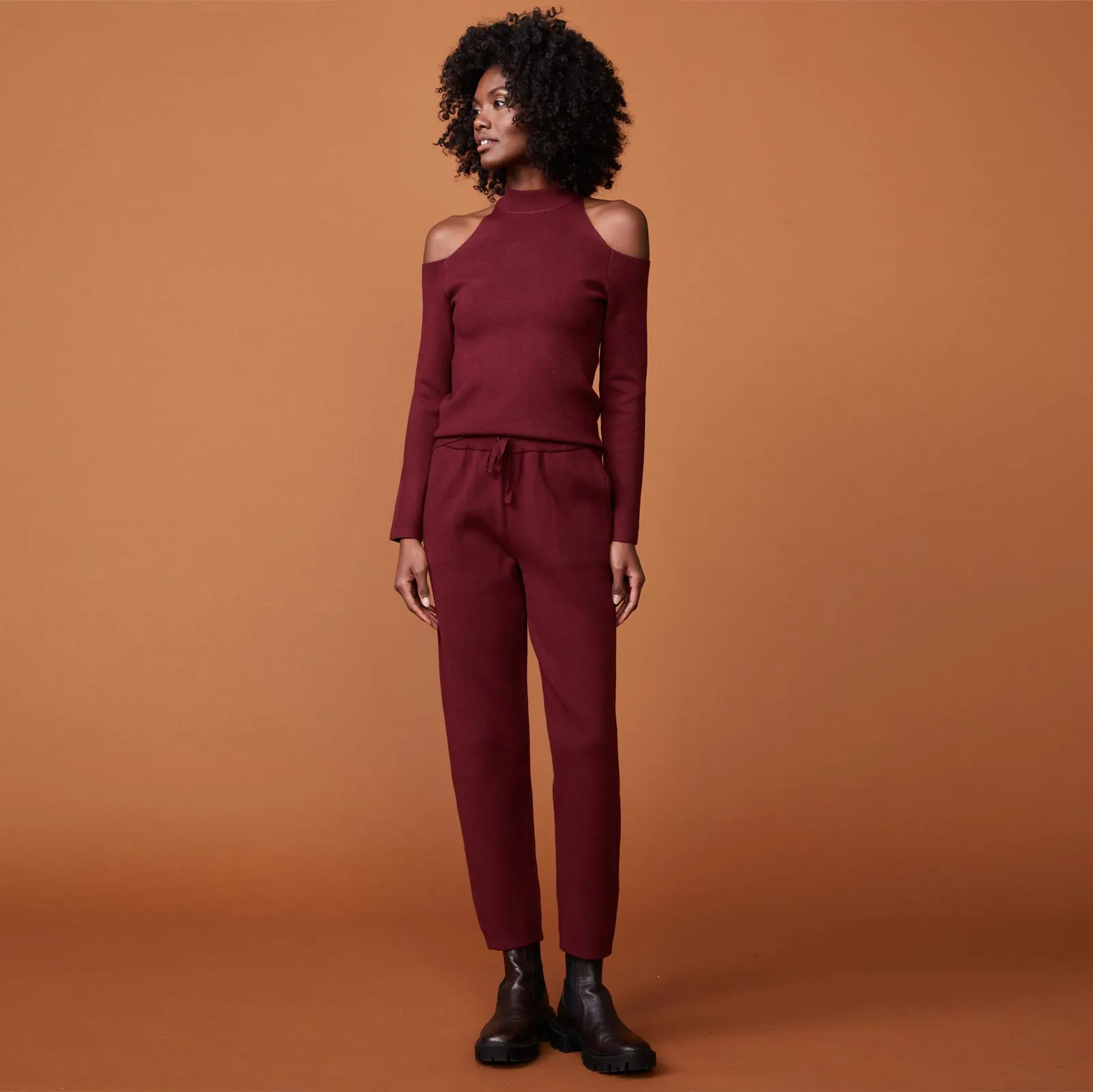 Supersoft Sweater Knit Cold Shoulder Top sold by Monrow product image thumbnail 2