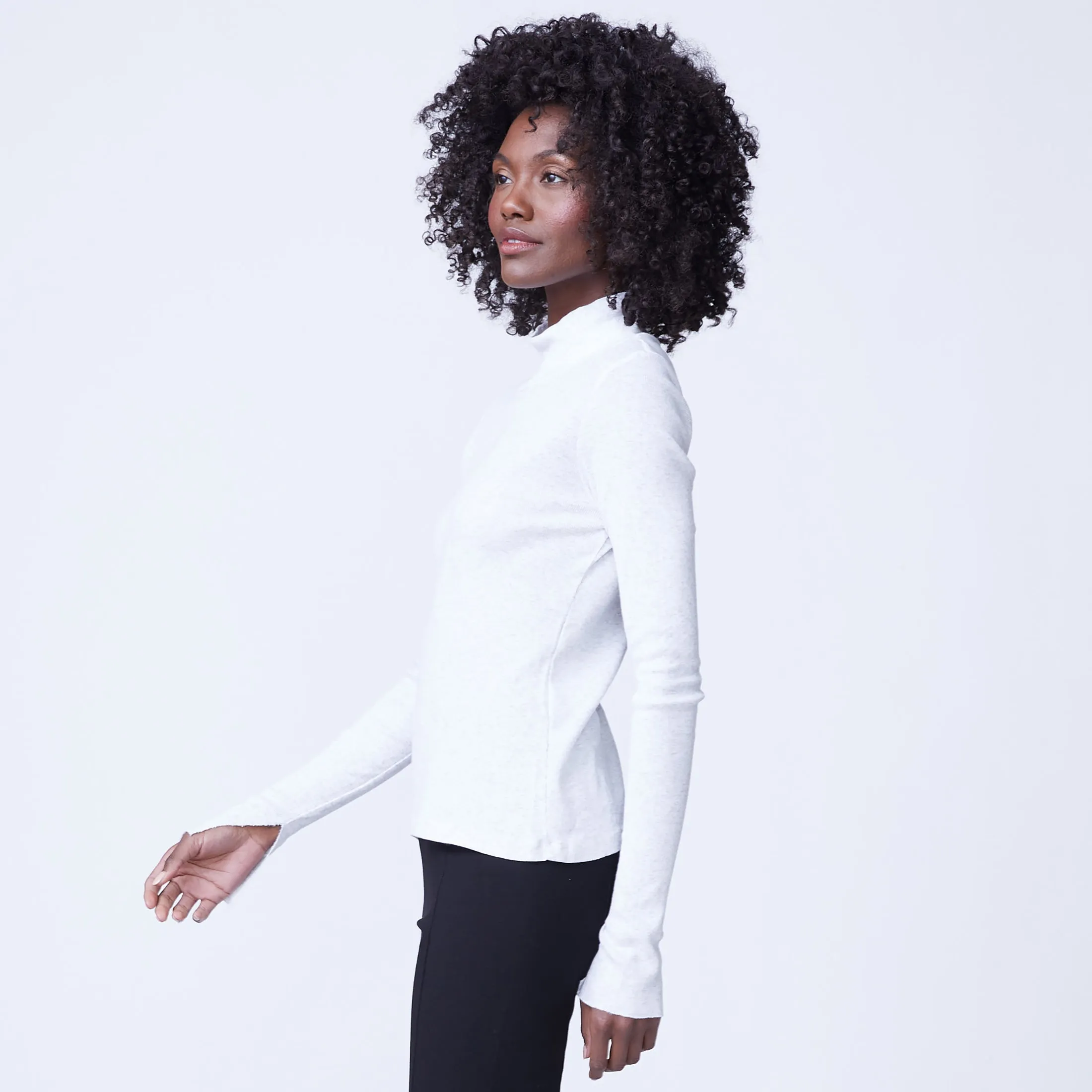 Heather Rib Turtleneck sold by Monrow product image thumbnail 4