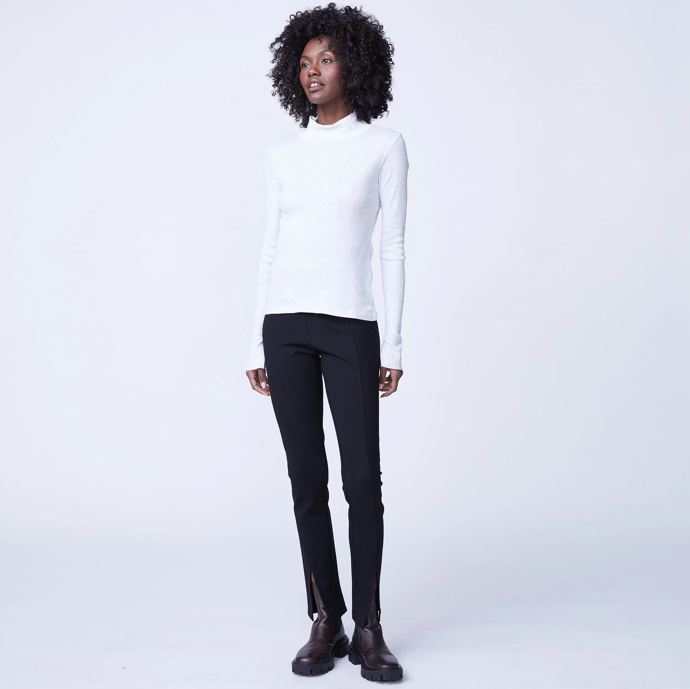 Heather Rib Turtleneck sold by Monrow product image thumbnail 2