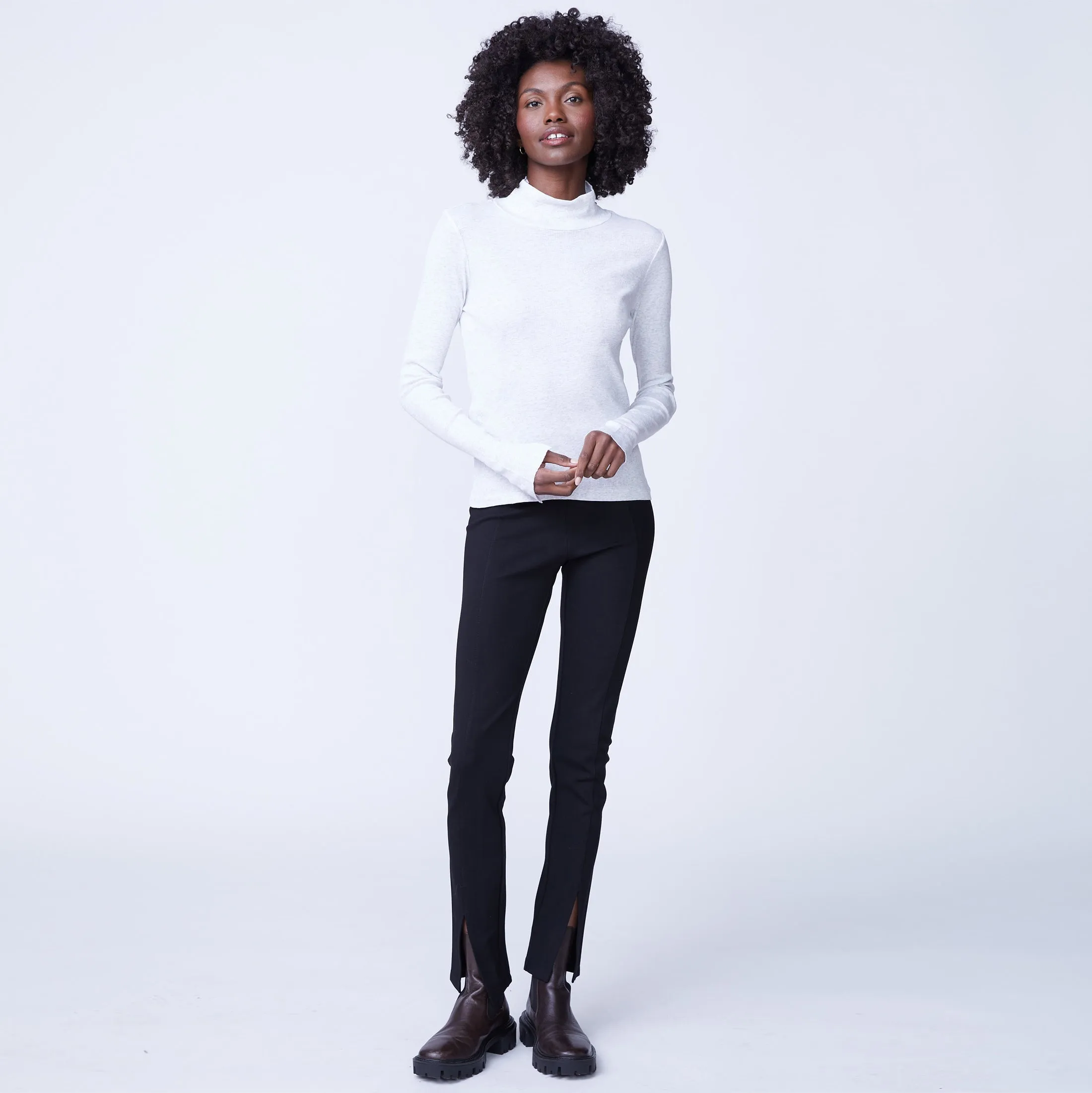 Heather Rib Turtleneck sold by Monrow product image thumbnail 3