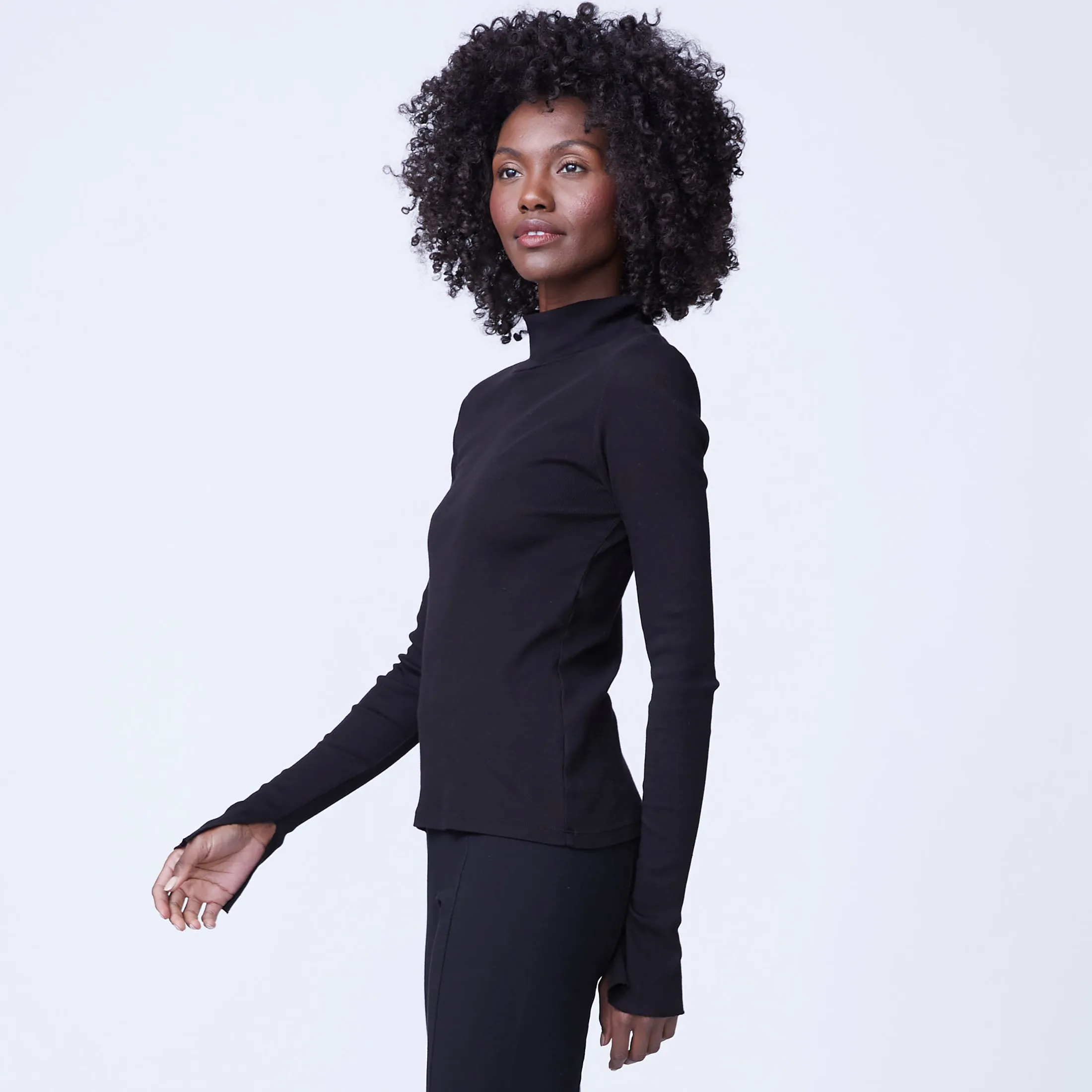 Heather Rib Turtleneck sold by Monrow product image thumbnail 4