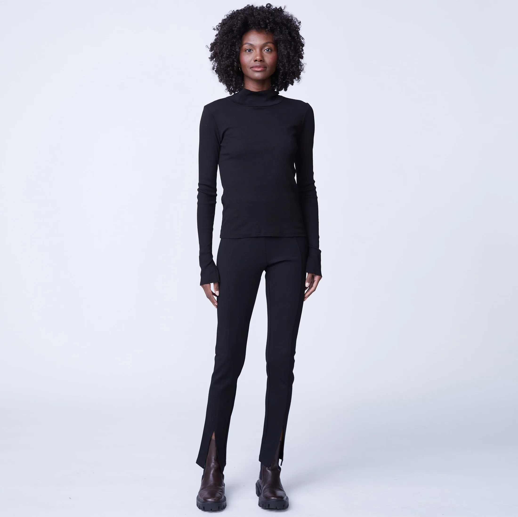 Heather Rib Turtleneck sold by Monrow product image thumbnail 2