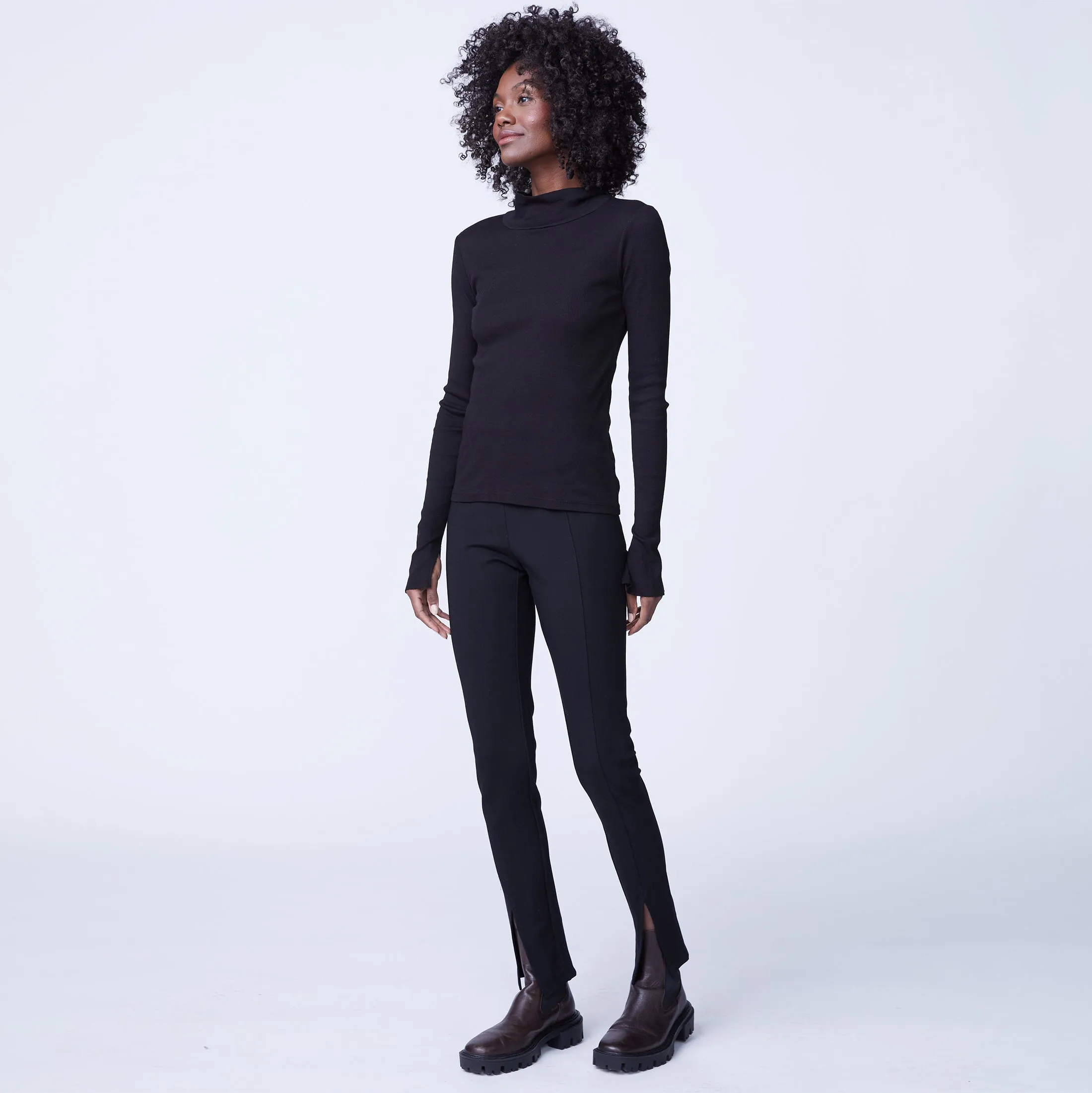Heather Rib Turtleneck sold by Monrow product image thumbnail 3