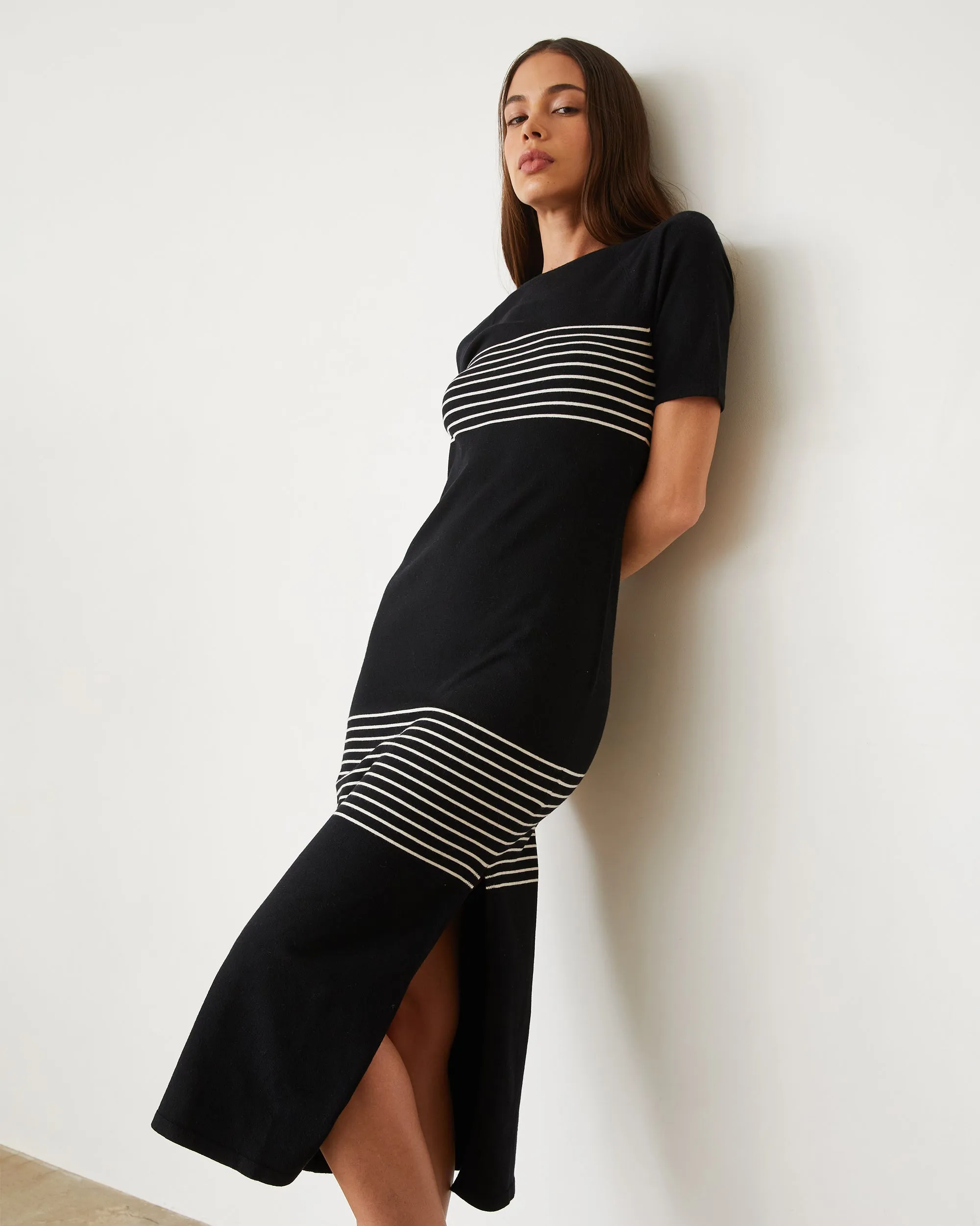 Light Soft Knit Stripe Dress sold by Monrow product image thumbnail 2