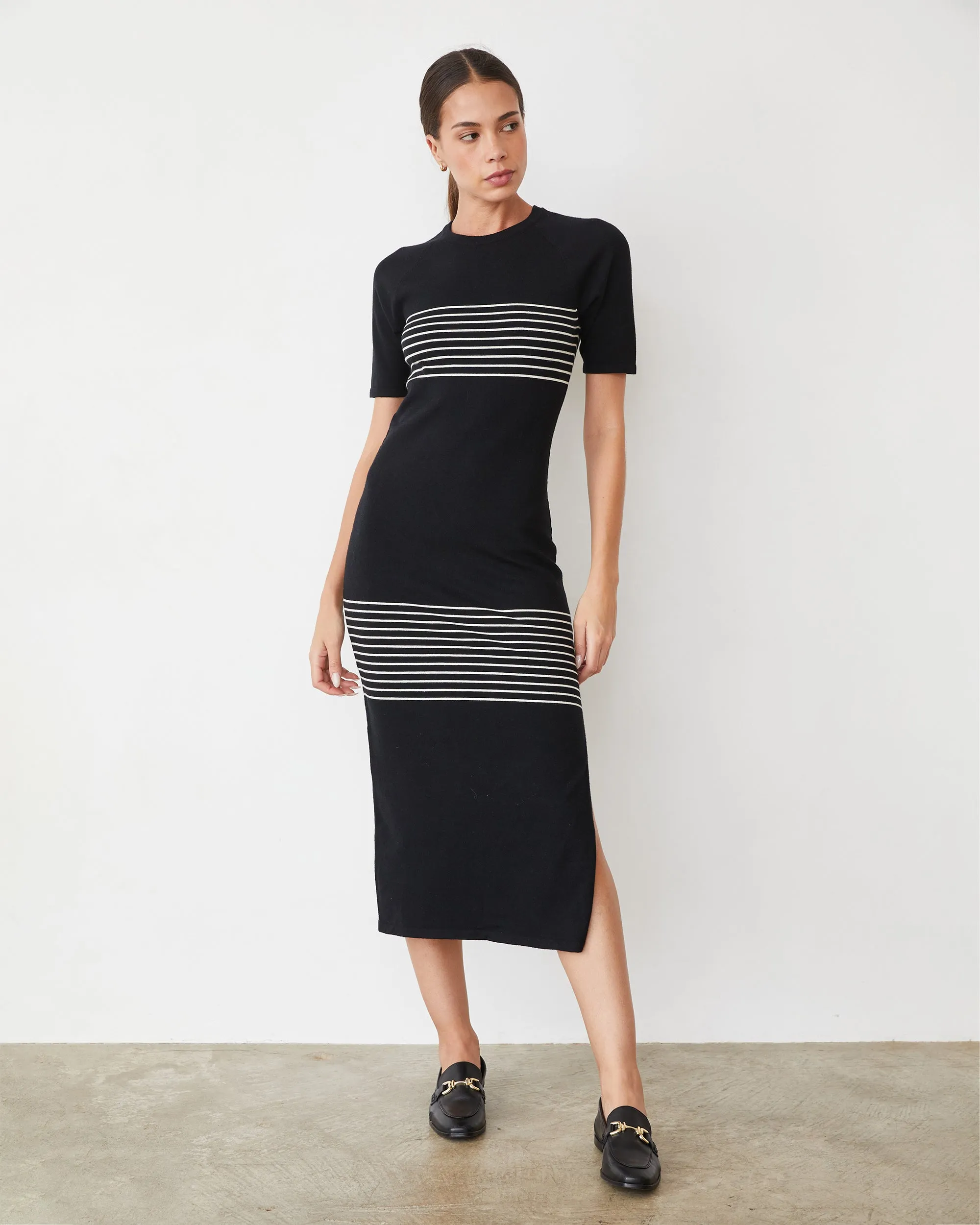 Light Soft Knit Stripe Dress sold by Monrow product image thumbnail 3
