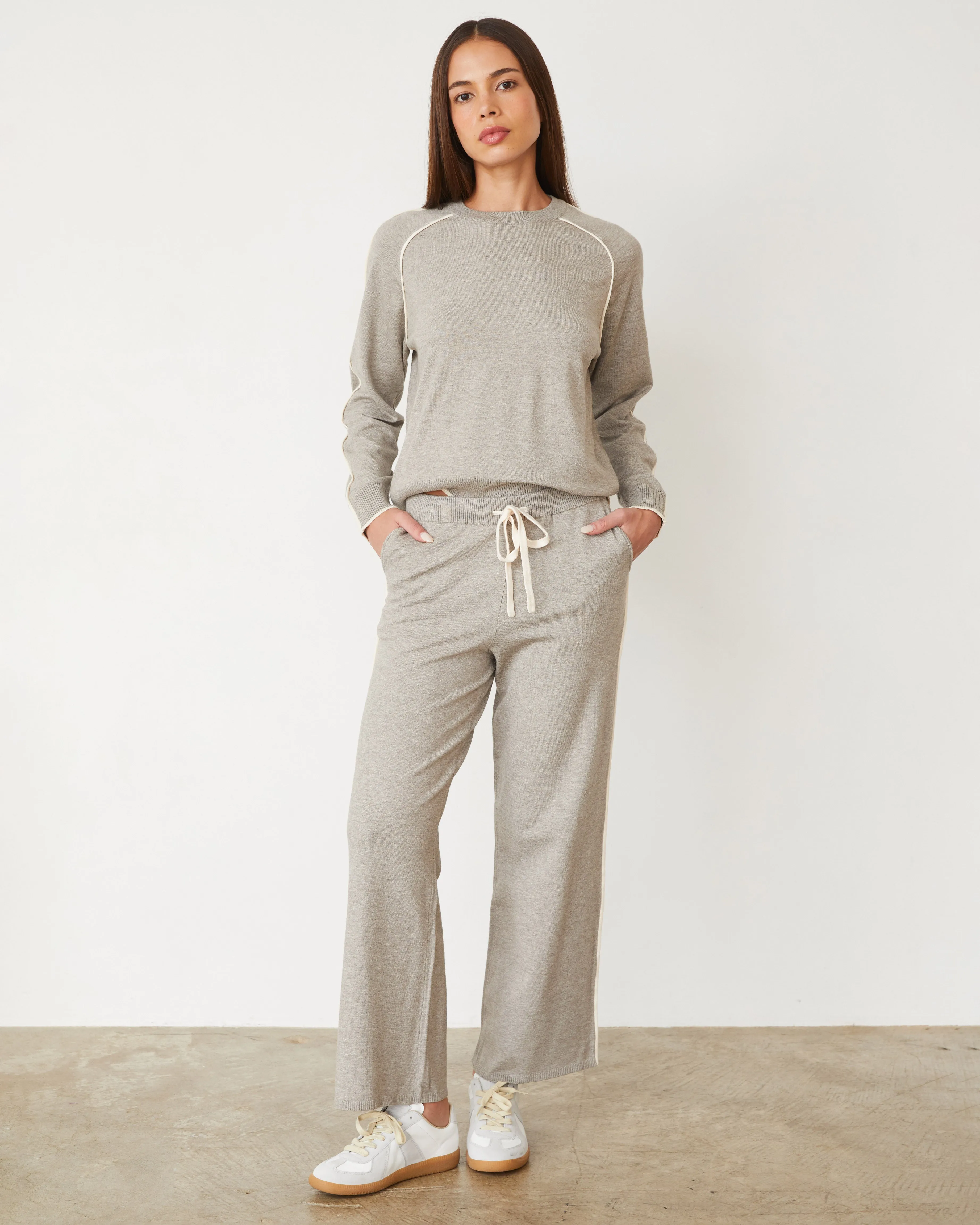 Lightknit Pant With Contrast Piping sold by Monrow product image thumbnail 2