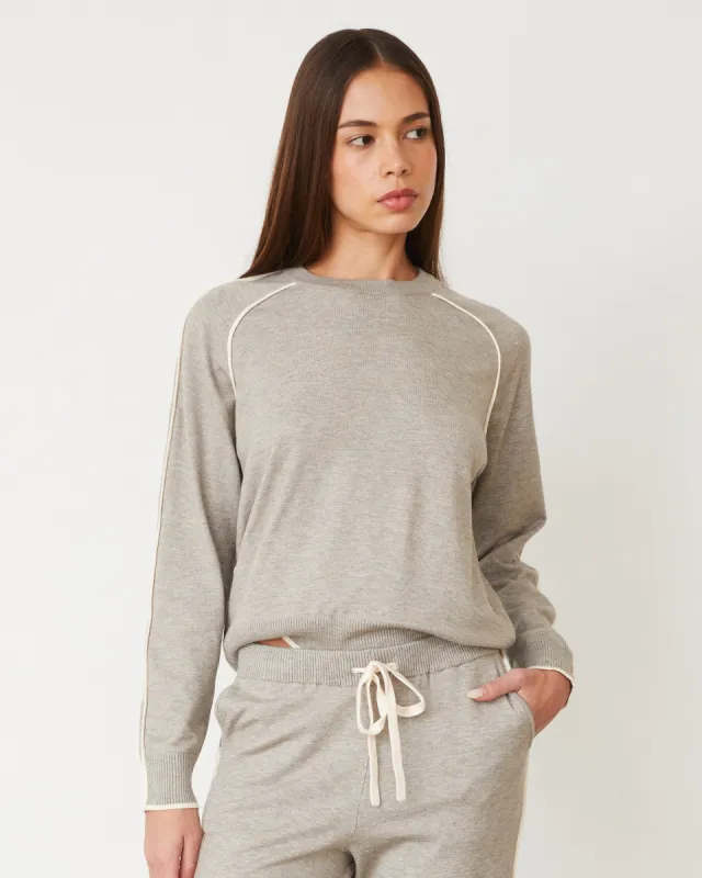 Light Knit Sweater With Contrast Piping made by Monrow