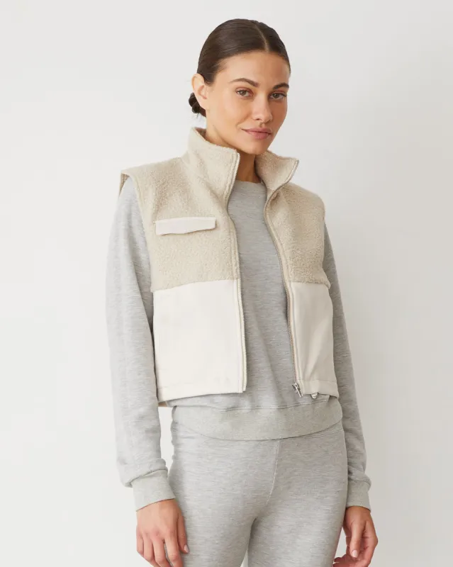 Sherpa Zip Up Vest sold by Monrow