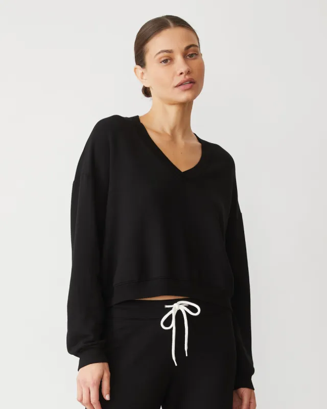 Softfleece Crop V Neck Sweatshirt sold by Monrow