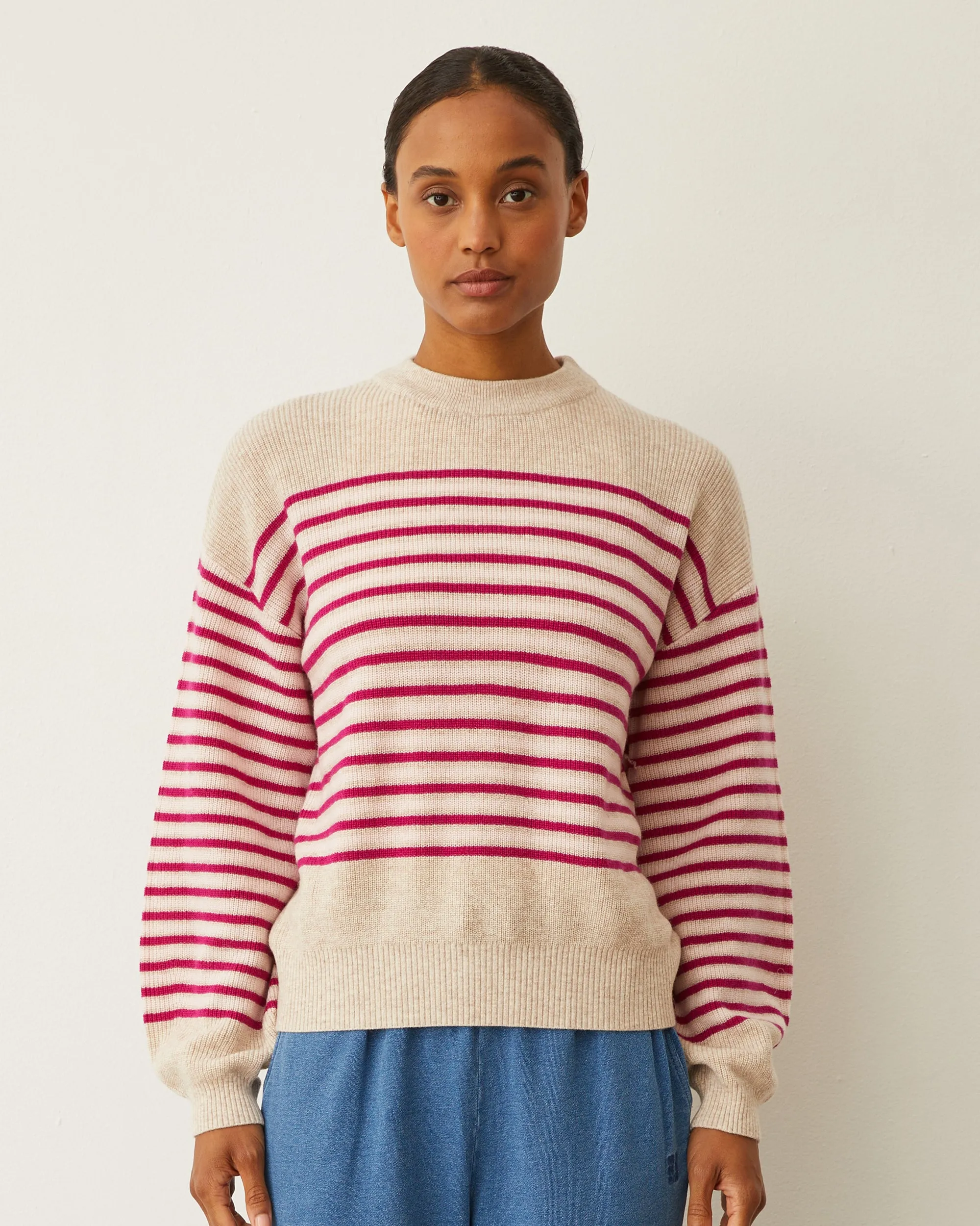 Wool Cashmere Stripe Sweater sold by Monrow