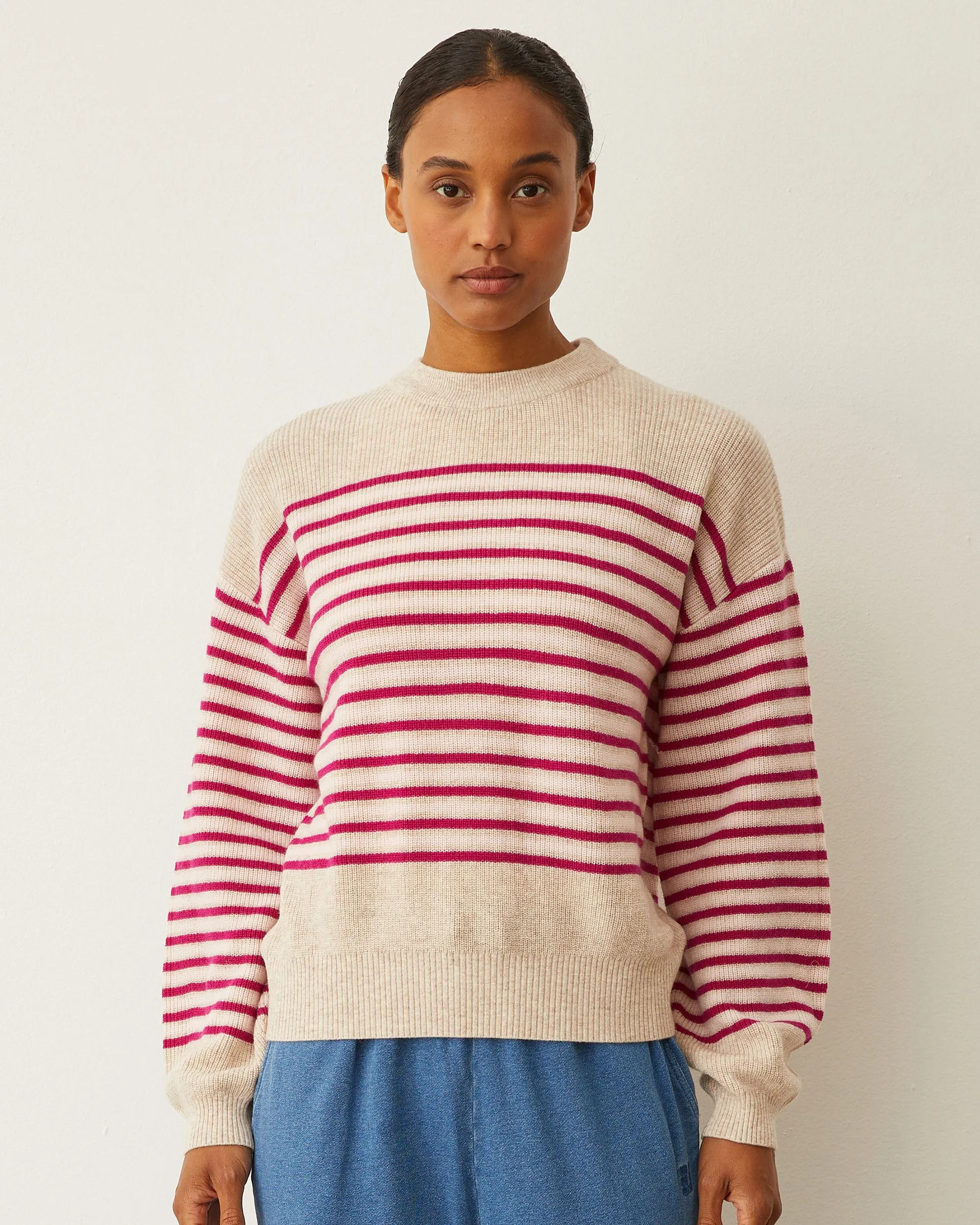 Wool Cashmere Stripe Sweater sold by Monrow product image thumbnail 2