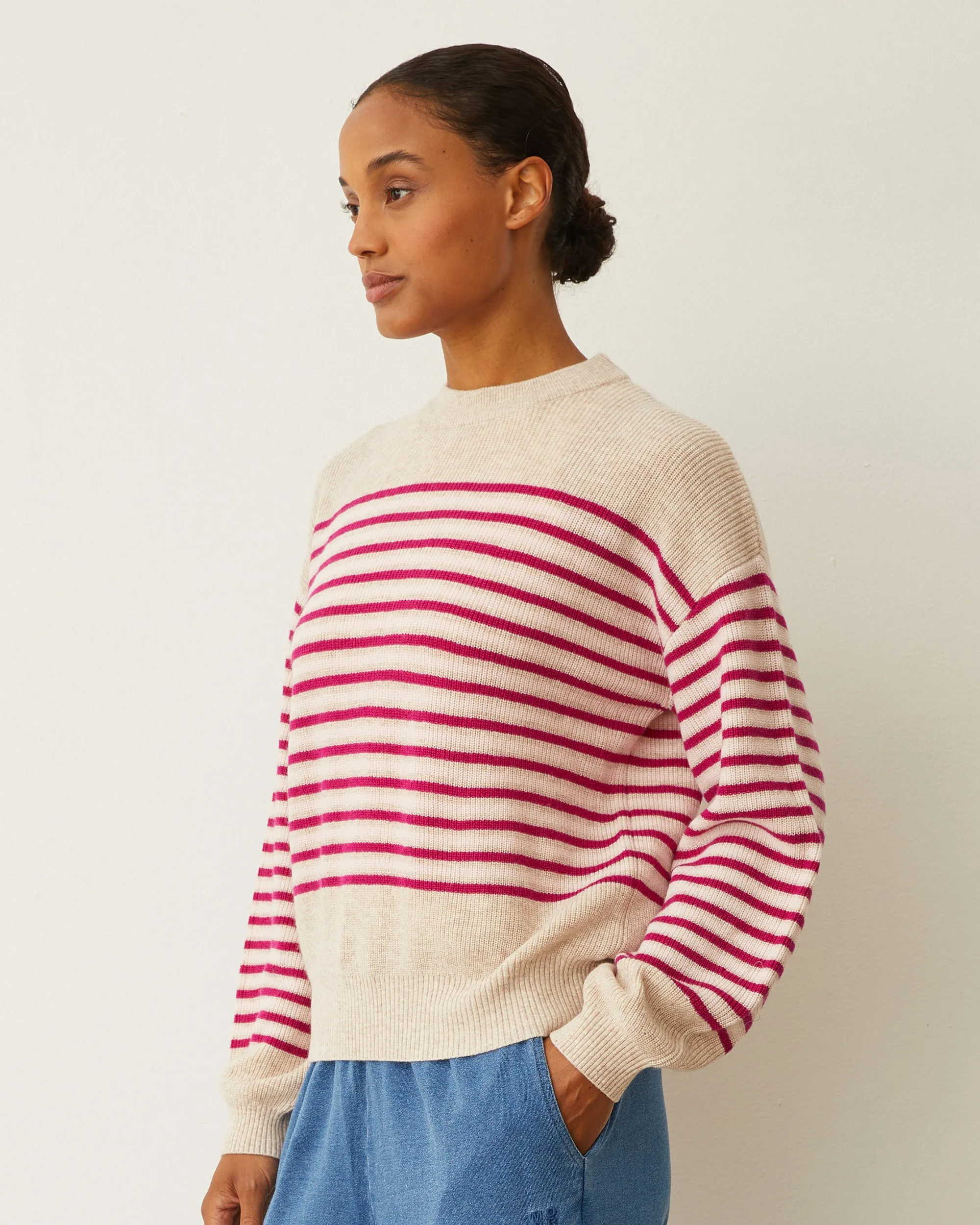 Wool Cashmere Stripe Sweater sold by Monrow product image thumbnail 3