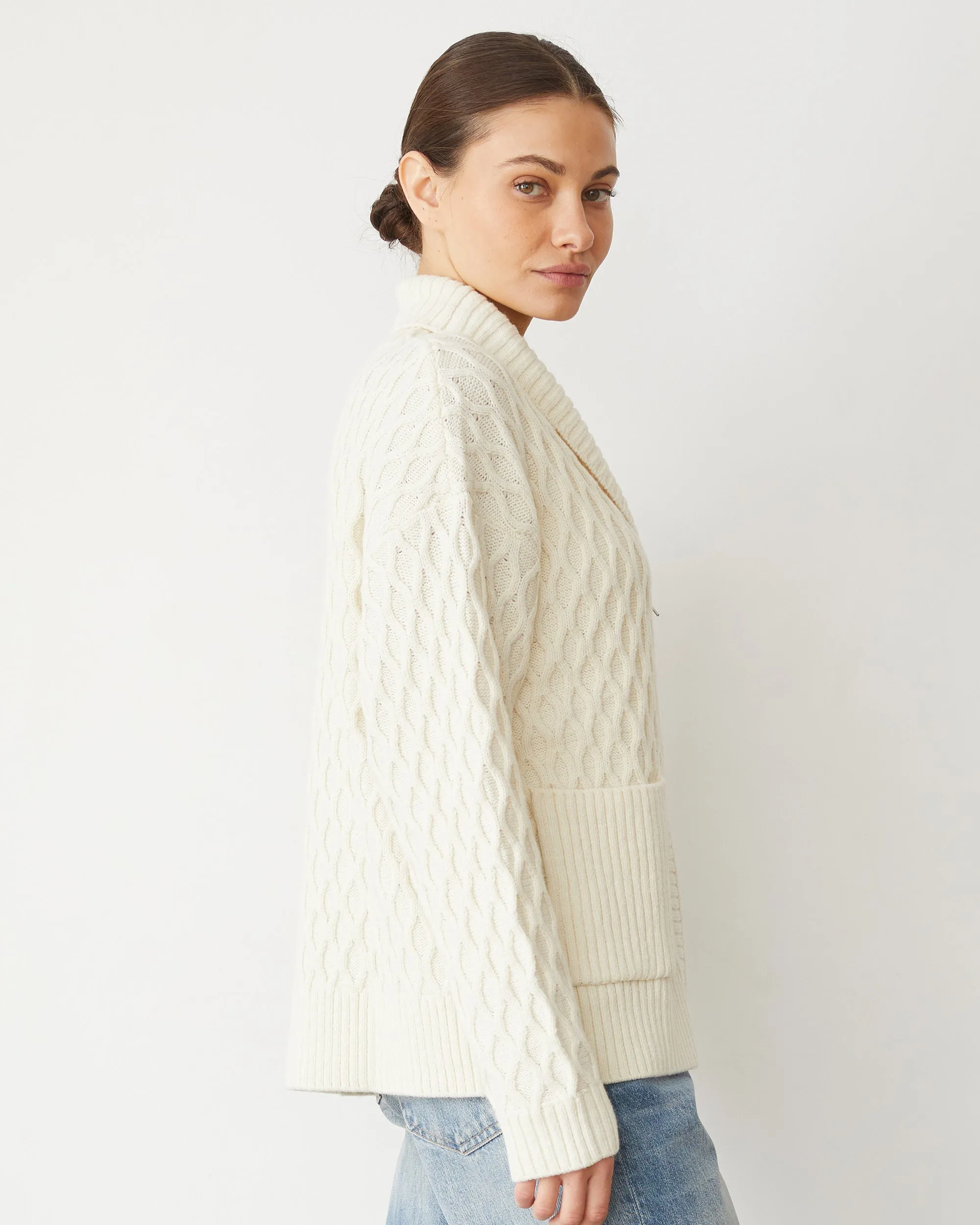 Cable Knit Zip Cardigan sold by Monrow product image thumbnail 4